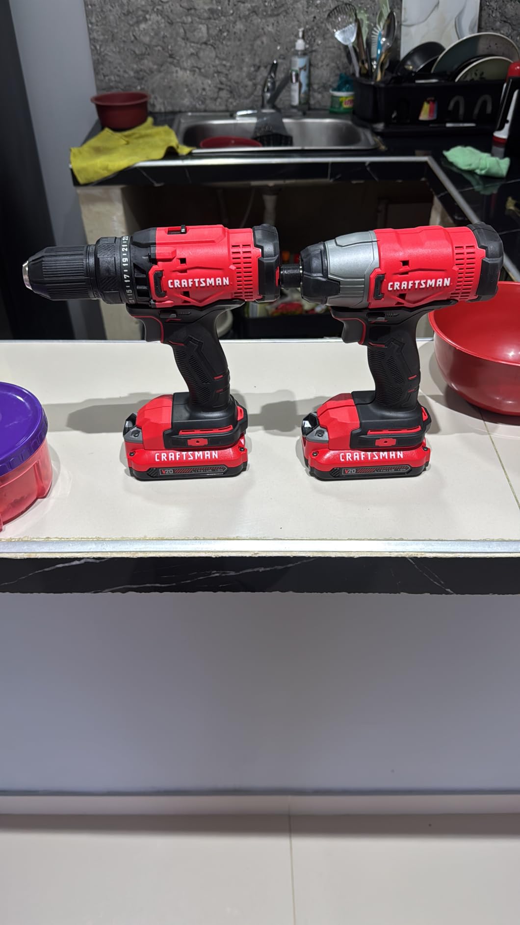 CRAFTSMAN V20 MAX Cordless Drill Driver and Impact Driver Set, Power Tool Set with 2 Batteries and Charger, LED Work Light, 2 Bits, Bag (CMCK200C2) customer photo 2