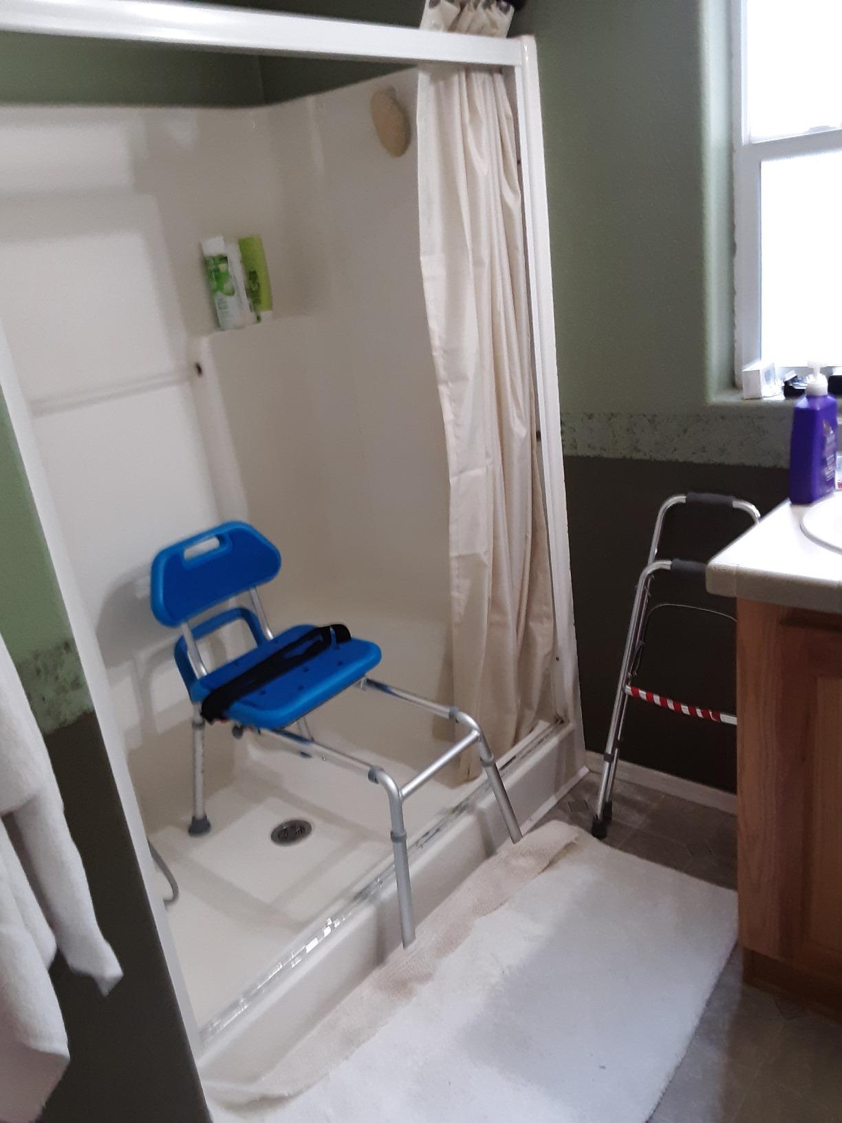 Platinum Health Gateway Premium Sliding Shower Chair Bath Transfer Bench with Swivel Padded Bath Tub Seat for Tubs and Shower, for Handicap & Seniors Mobility & Daily Living, Gray customer photo 2