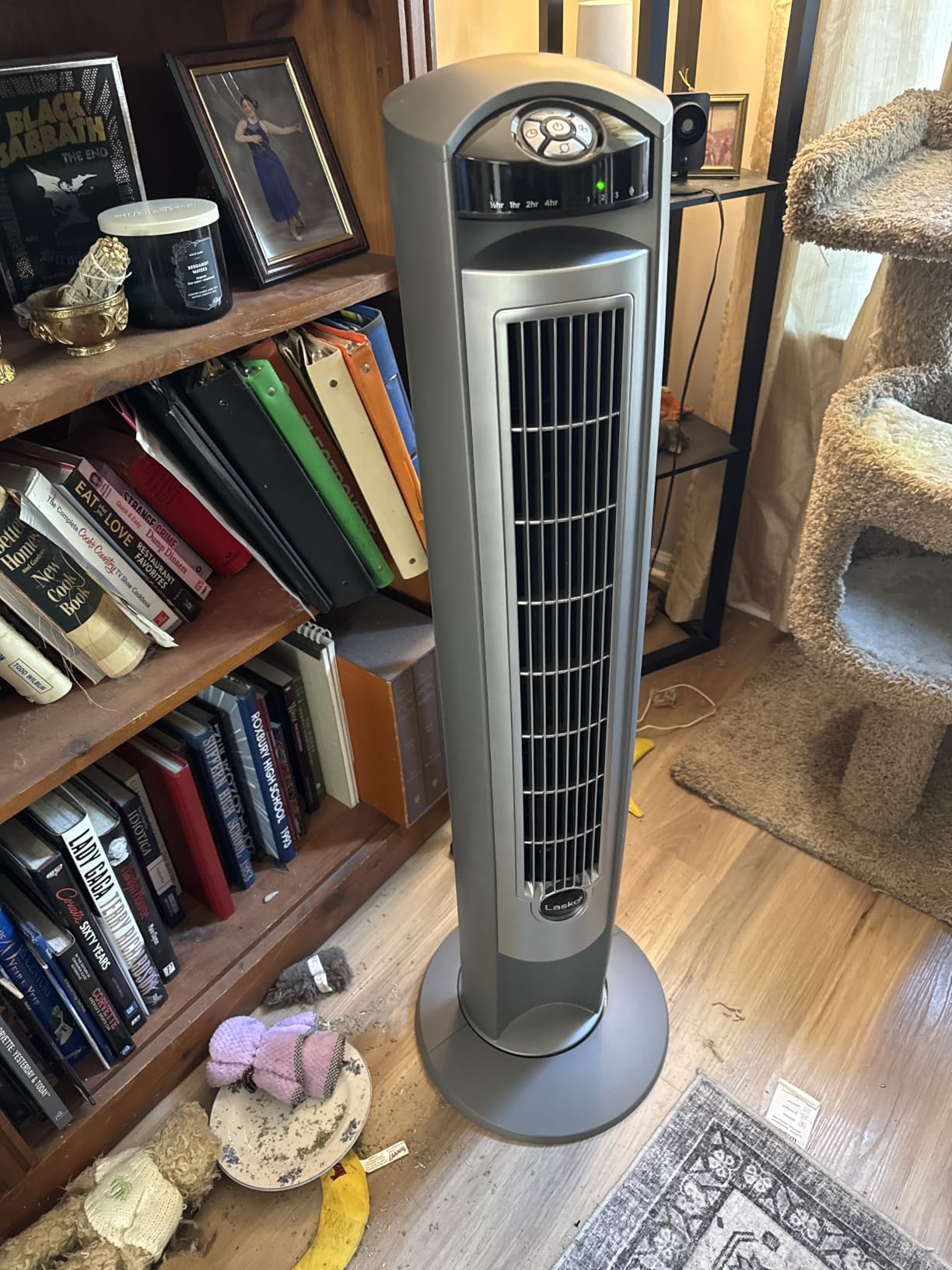 Lasko Oscillating Tower Fan with Remote - Quiet Standing Fan for Bedroom, Office, and Home - 3 Speeds - Powerful Cooling Air - T42954 - 42