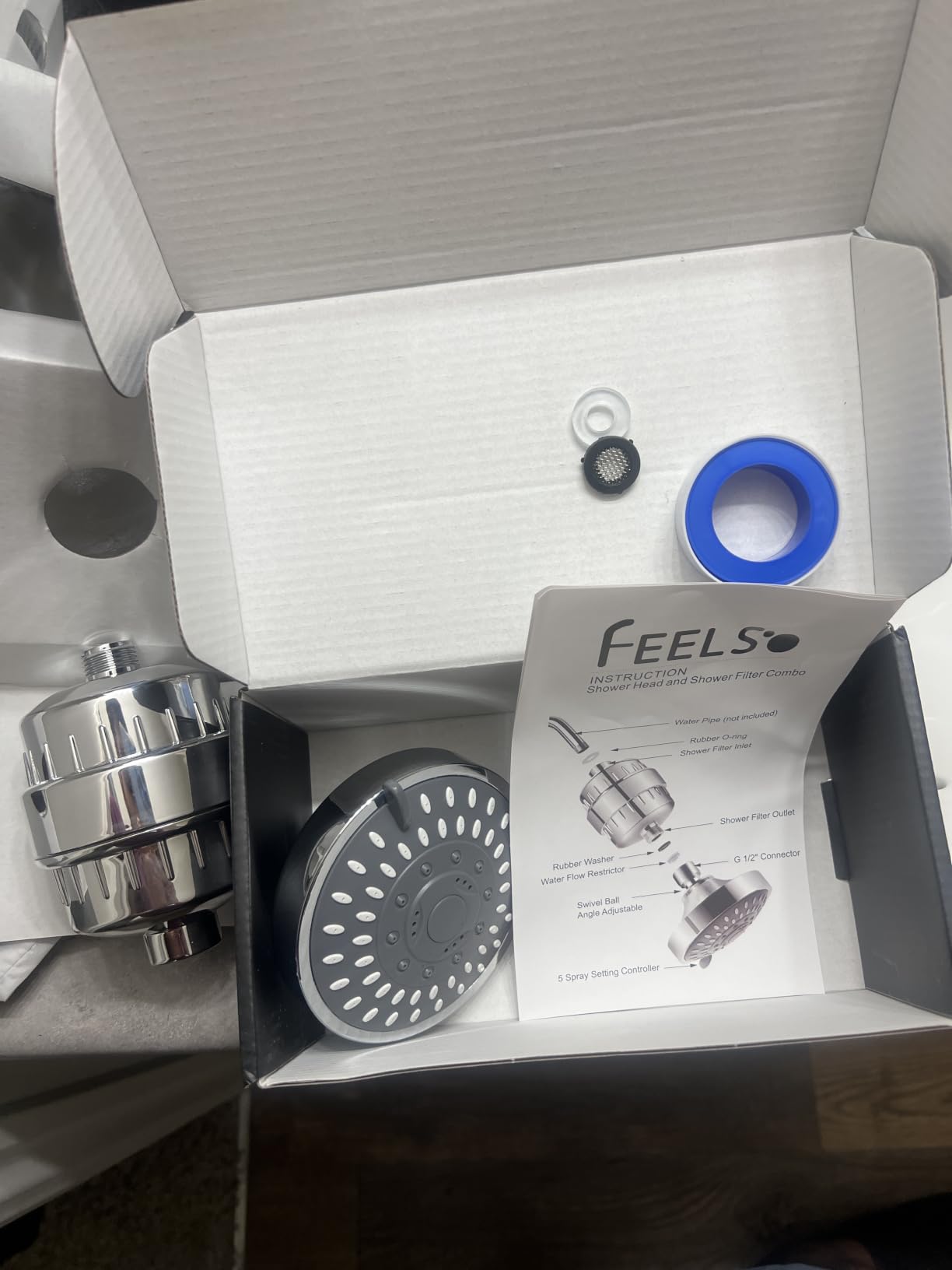 FEELSO Shower Head with Shower Filter, Filtered Shower Head for Hard Water customer photo 2