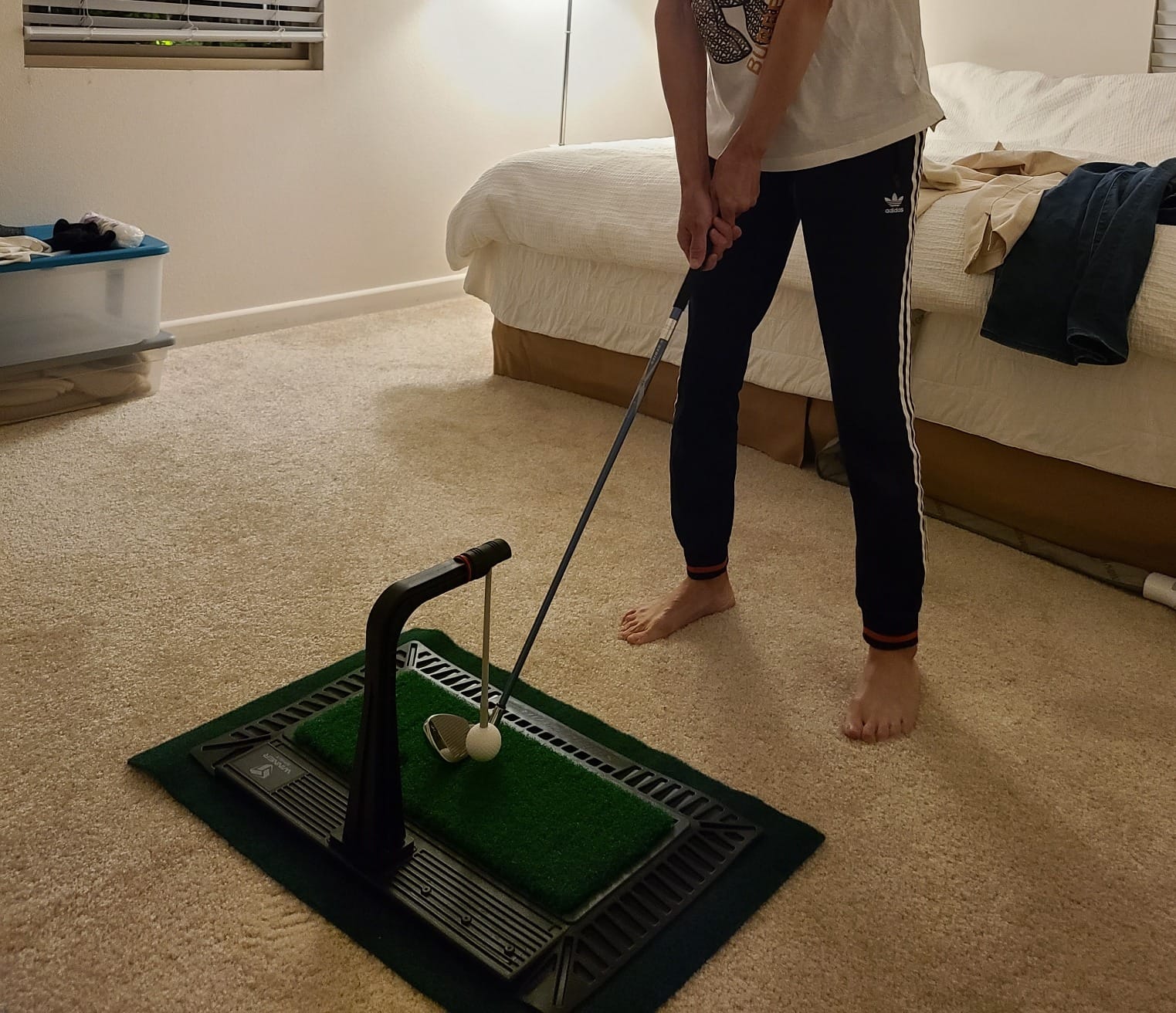 WINNER SPIRIT Real Swing 300 Golf Swing & Hitting Trainer, True Impact, Checking Path After Swing Practice Mat Groover Training Aid, Height Adjustable customer photo 2