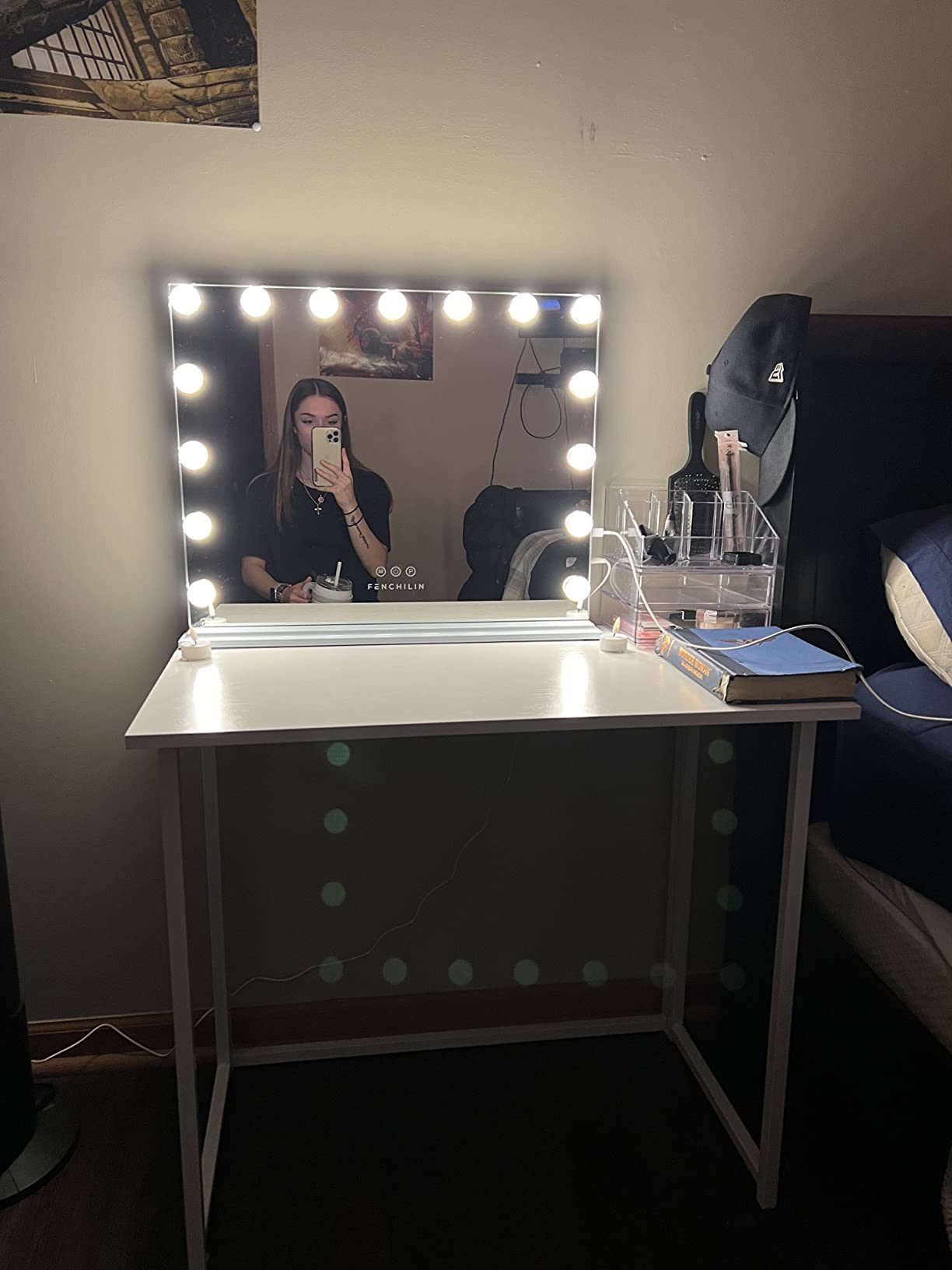FENCHILIN Vanity Mirror with Lights, Hollywood Makeup Mirror customer photo 1