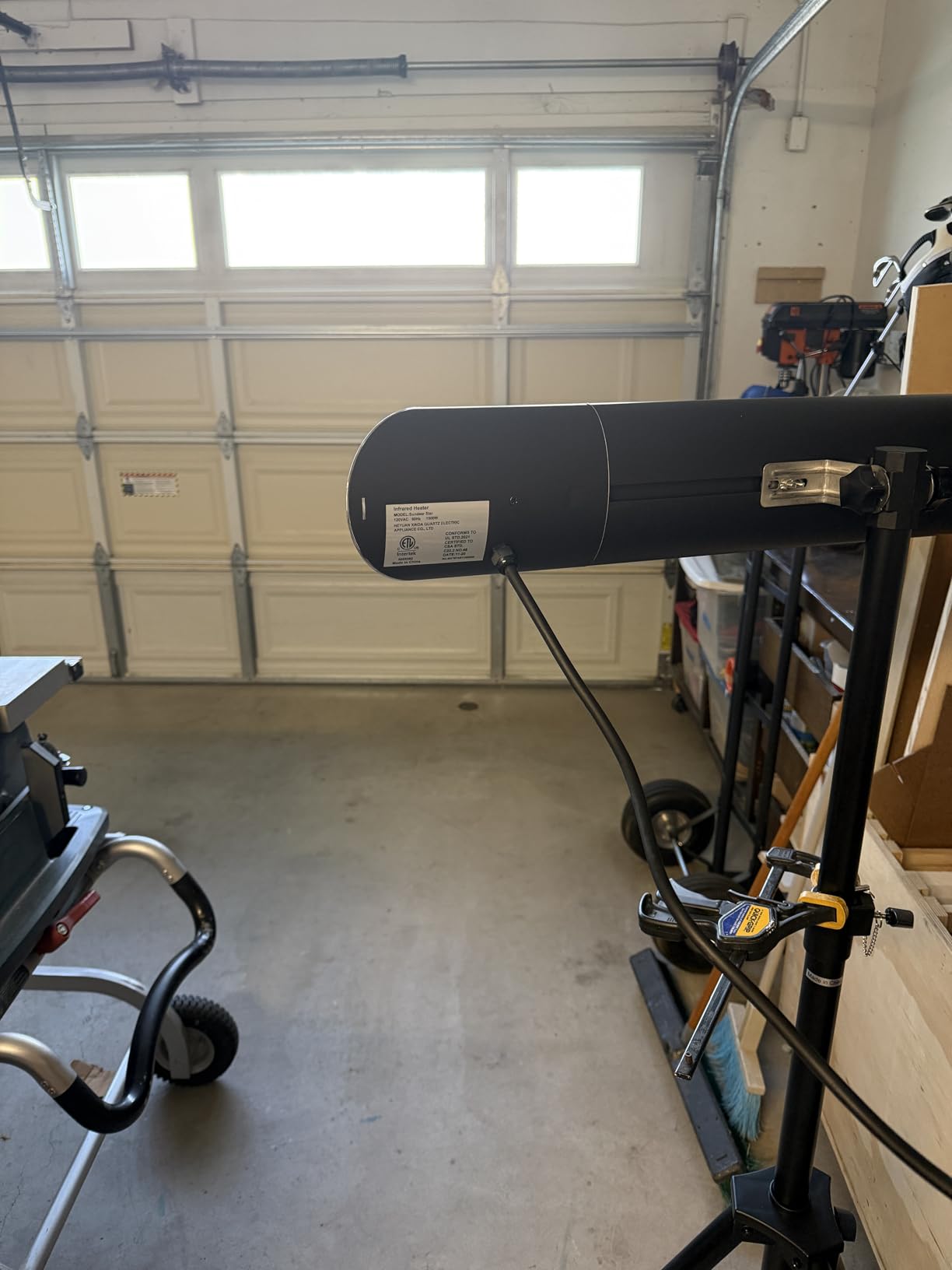 Briza Infrared Electric Patio Heater - Indoor/Outdoor Heater - Portable Wall/Garage Heater - 1500W - use with Stand - Mount to Ceiling/Wall) customer photo 1
