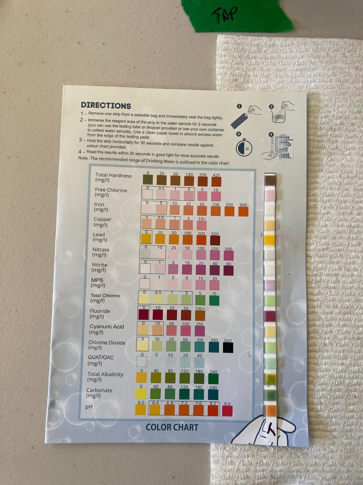 SJ WAVE 22 in 1 Water Test Kits - 125 Strips Drinking Water Test Kit, Home Tap and Well Water Tester for Bacteria pH Hardness Lead Iron Copper Chlorine Cyanuric Acid customer photo 2