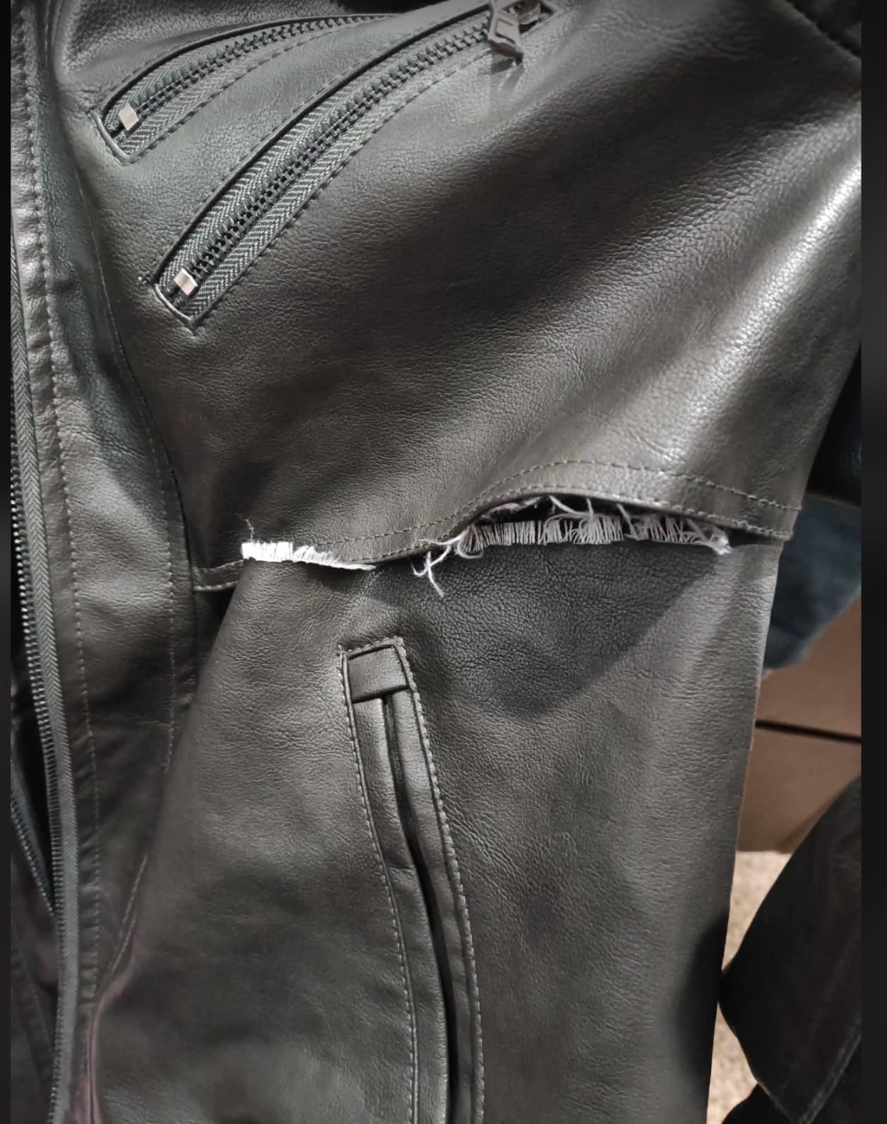 HOOD CREW Men’s Casual Stand Collar PU Faux Leather Zip-Up Motorcycle Bomber Jacket With a Removable Hood customer photo 2