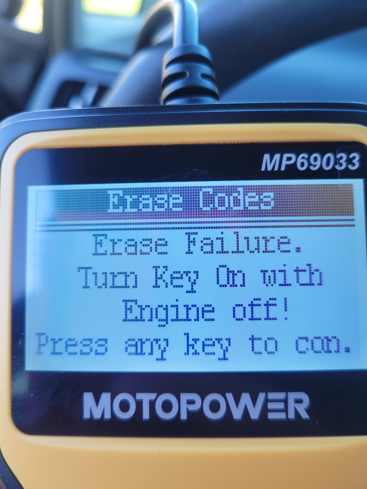 MOTOPOWER MP69033 Car OBD2 Scanner Code Reader Engine Fault Scanner CAN Diagnostic Scan Tool for All OBD II Protocol Cars Since 1996, Yellow customer photo 2