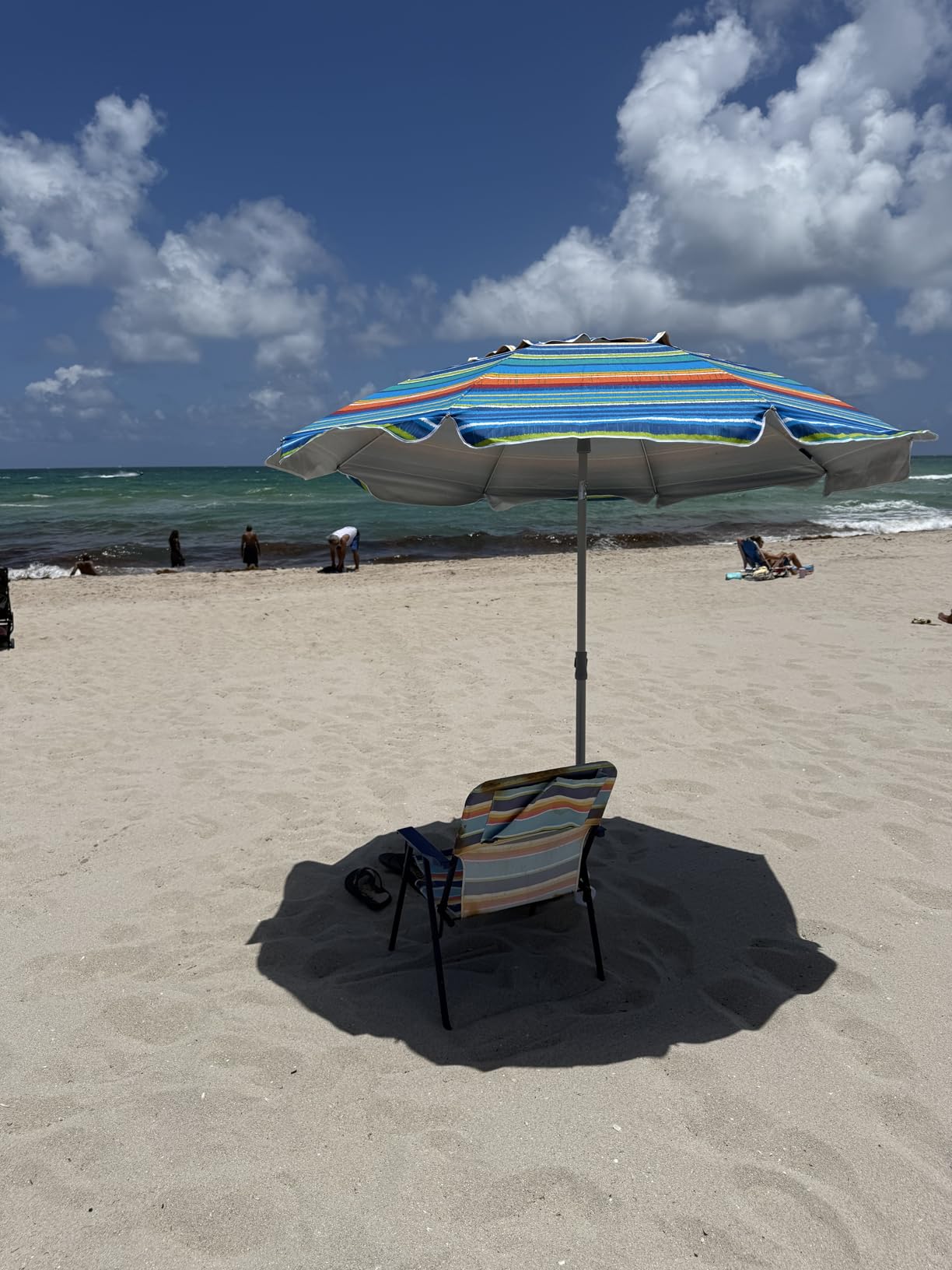 AMMSUN Beach Umbrellas for Sand Heavy Duty Wind Portable, 6.5ft customer photo 1
