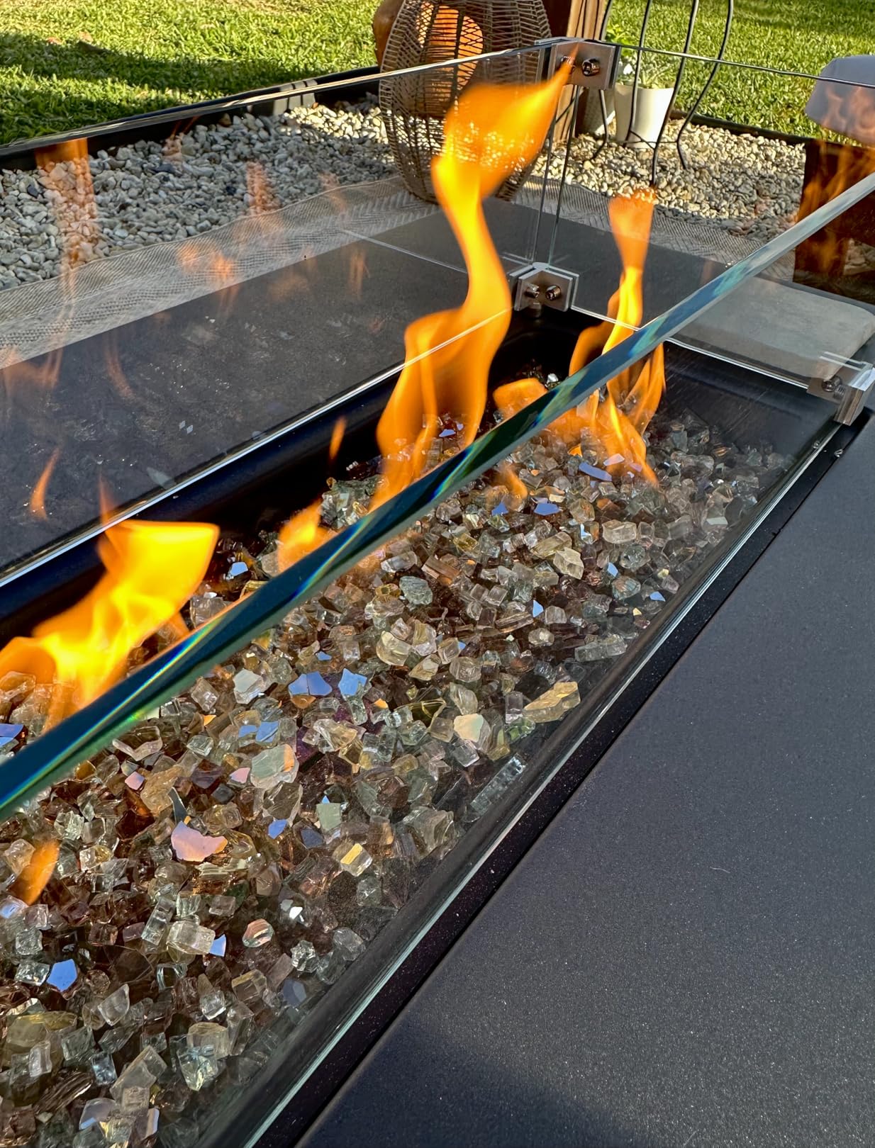 Mr. Fireglass 20 lbs High Luster Fire Pit Glass, 1/2 Inch Reflective Copper customer photo 2