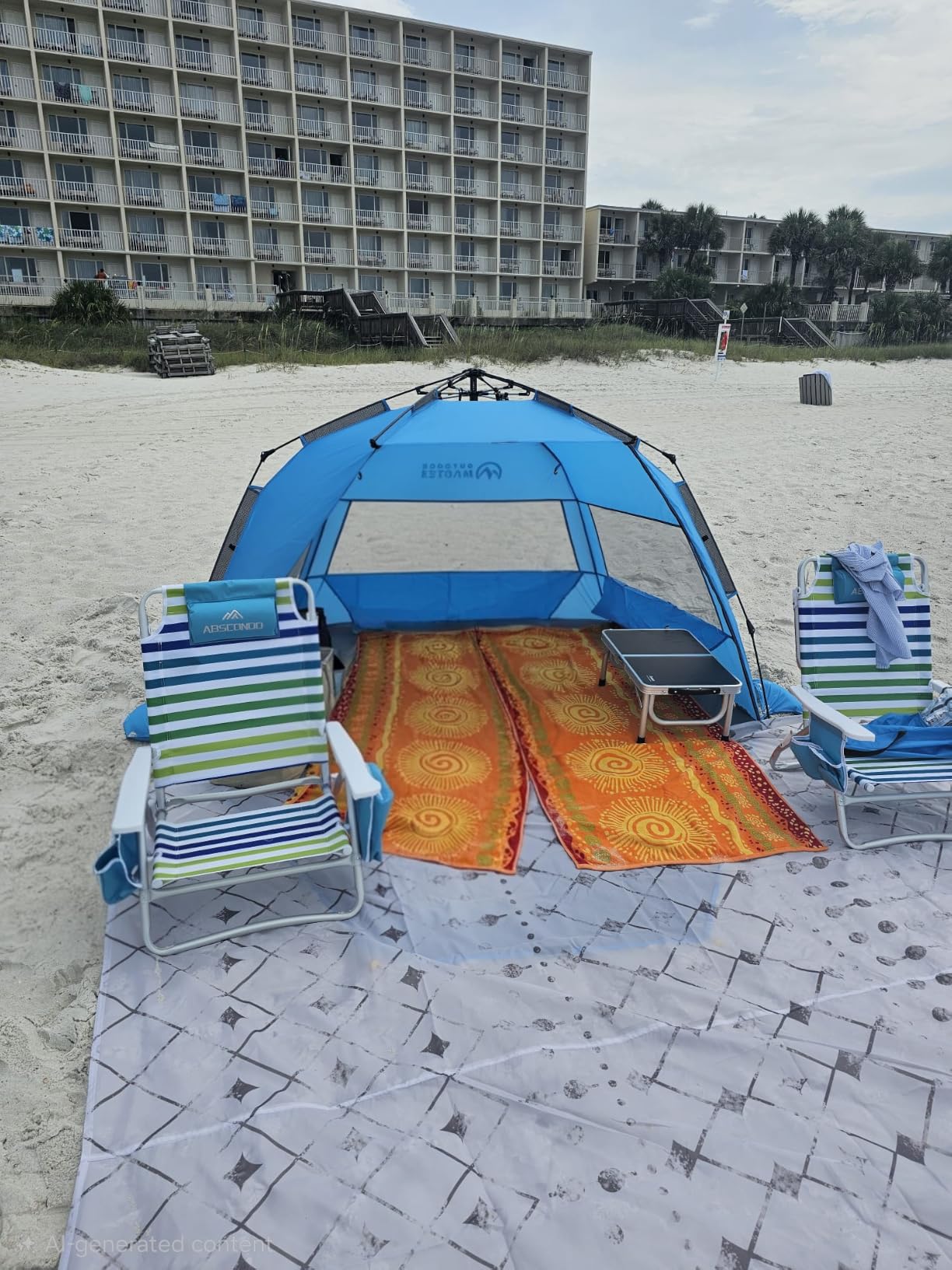 OutdoorMaster Pop Up Beach Tent Sun Shelter for 3-4 Person with Sandbags customer photo 2