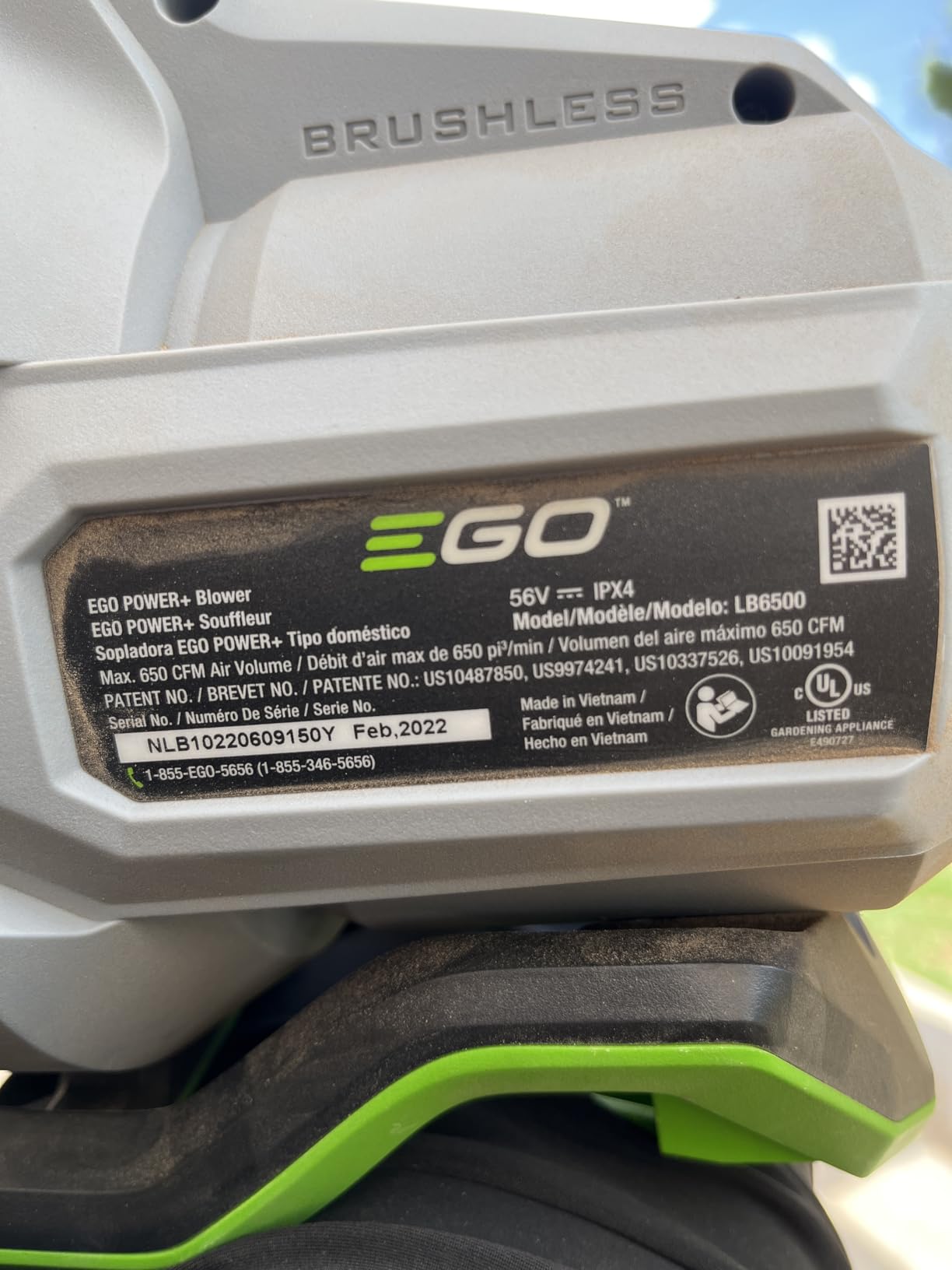 EGO POWER+ Cordless Electric Leaf Blower, 650 CFM, With Battery - LB6504 customer photo 2