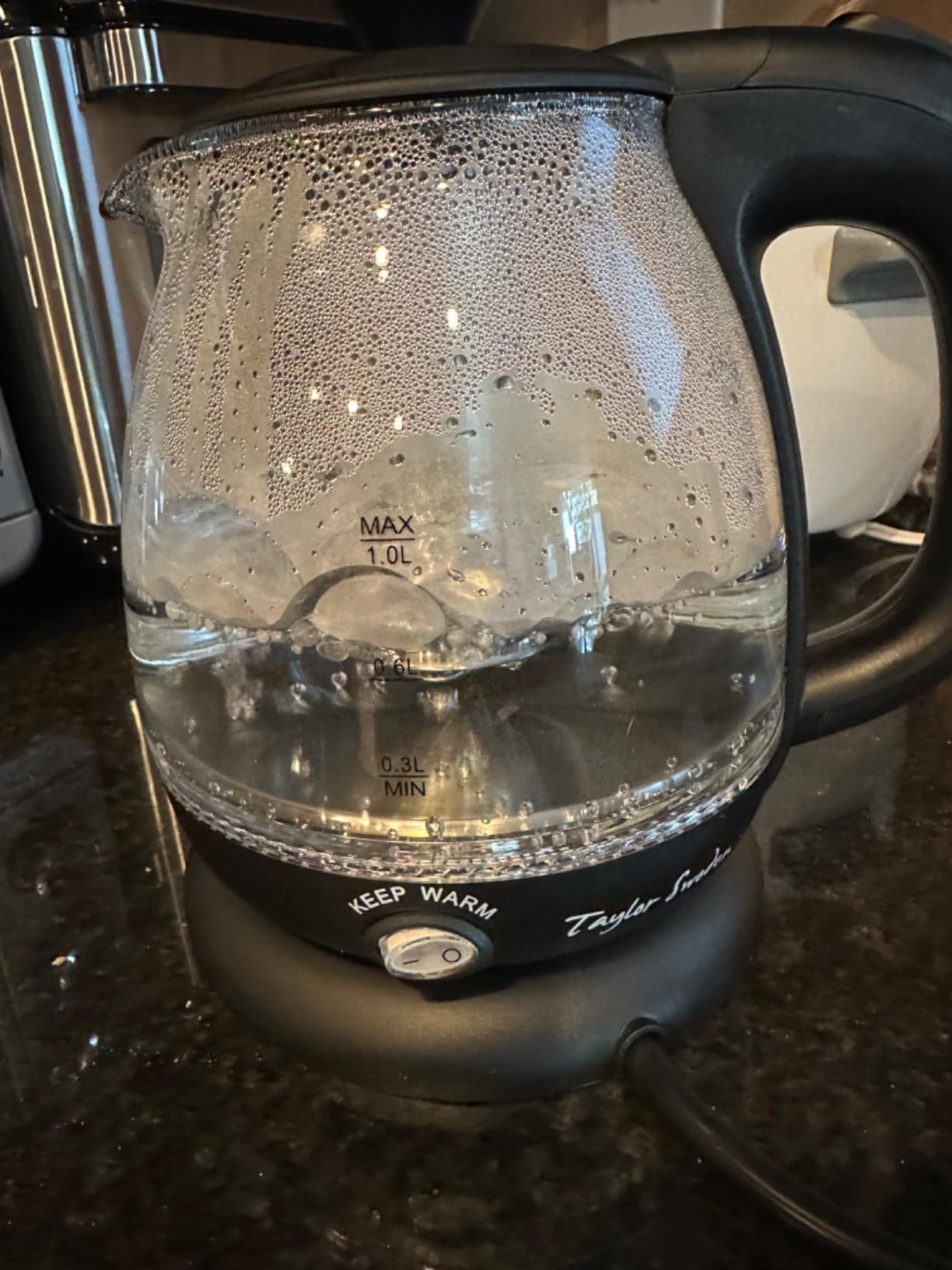Taylor Swoden Electric Kettle with Tea Infuser, 1L Small Electric Tea Kettle with Keep Warm, LED Light Hot Water Boiler & Heater for Coffee & Teas, Auto Shut-Off & Boil Dry Protection, BPA Free, Black customer photo 1