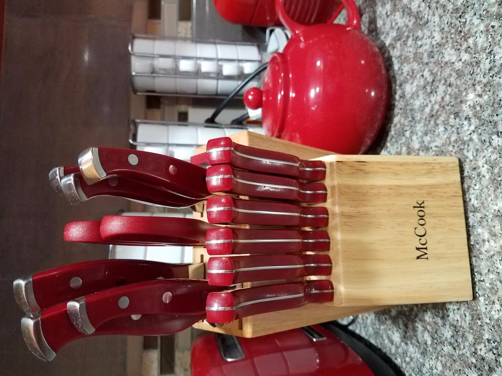 McCook® Knife Sets,German Stainless Steel Kitchen Knife Block Set with Built-in Sharpener customer photo 1
