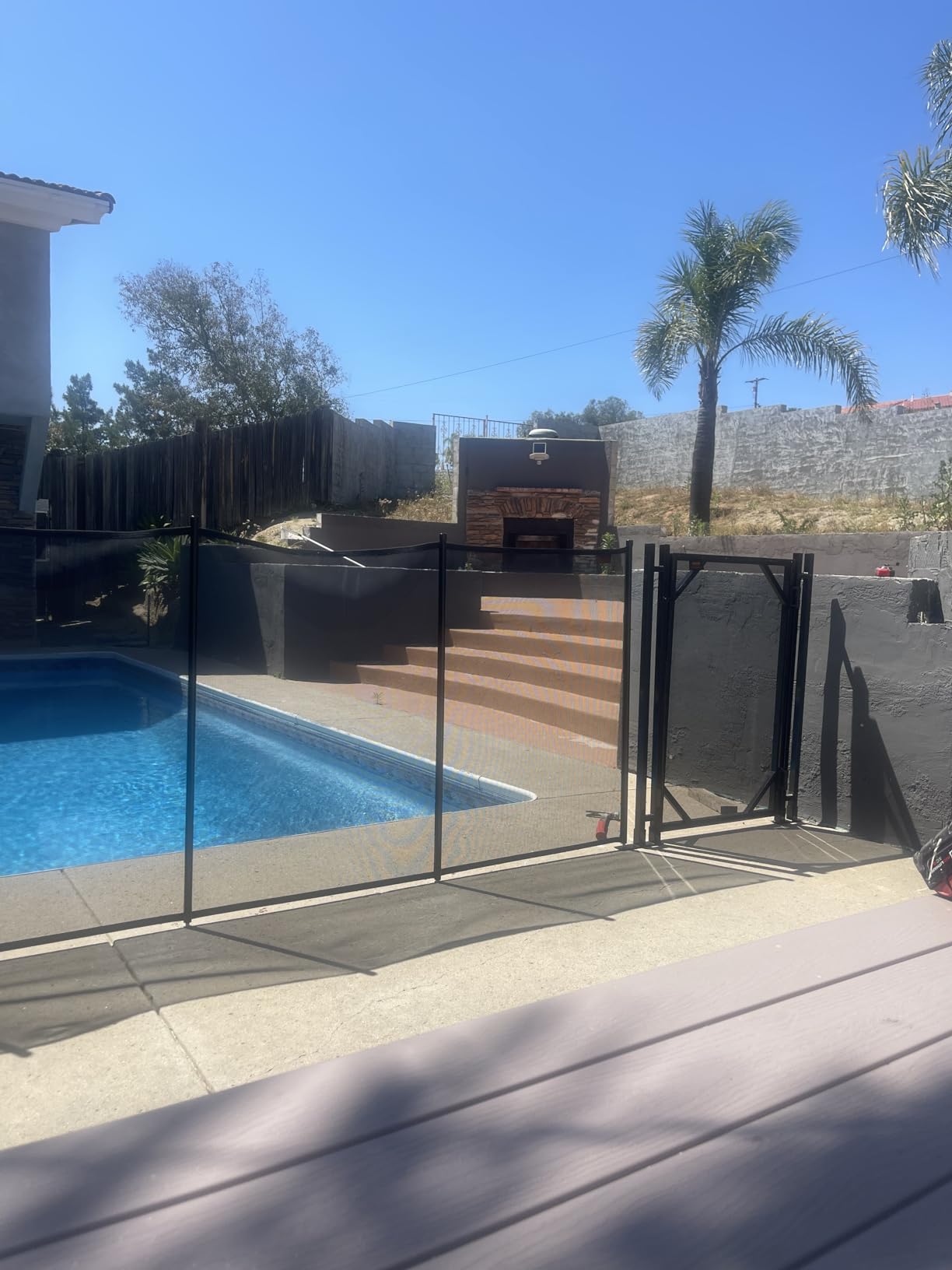 Happybuy Pool Fence, 4FTx 12FT DIY Pool Fences for Inground Pools, Removable Child Safety Pool Fencing, Swimming Pool Fence in Ground for Kids Safety, Black Pool Mesh to Protect Kids customer photo 1