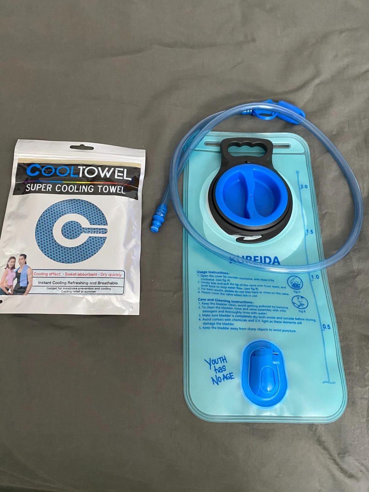 KUREIDA Hydration Bladder 2L-3L,Leak Proof Water Reservoir,BPA Free,Wide Opening, Military Water Bladder Combined with Hydration Backpacks for Biking Hiking Running Camping Climbing. customer photo 1