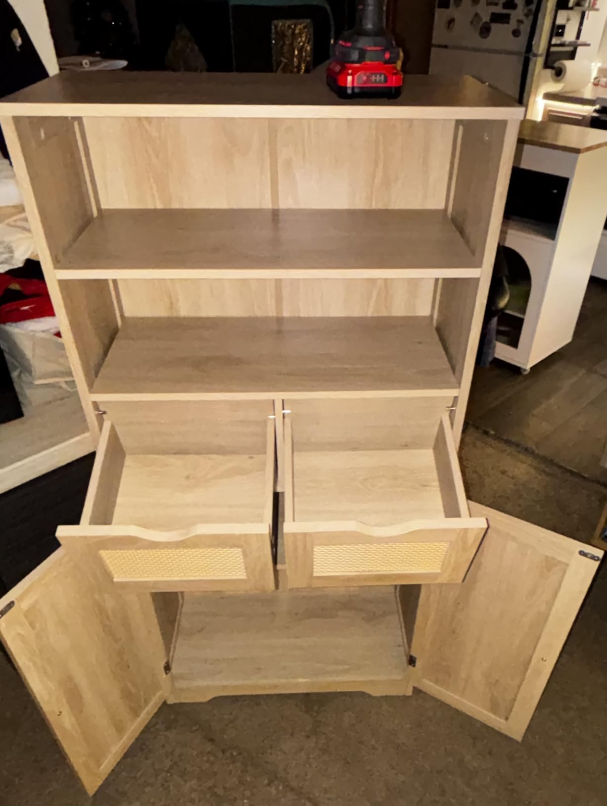 Iwell Bathroom Storage Cabinet with 2 Drawers, Small Kitchen Pantry Cabinet customer photo 2