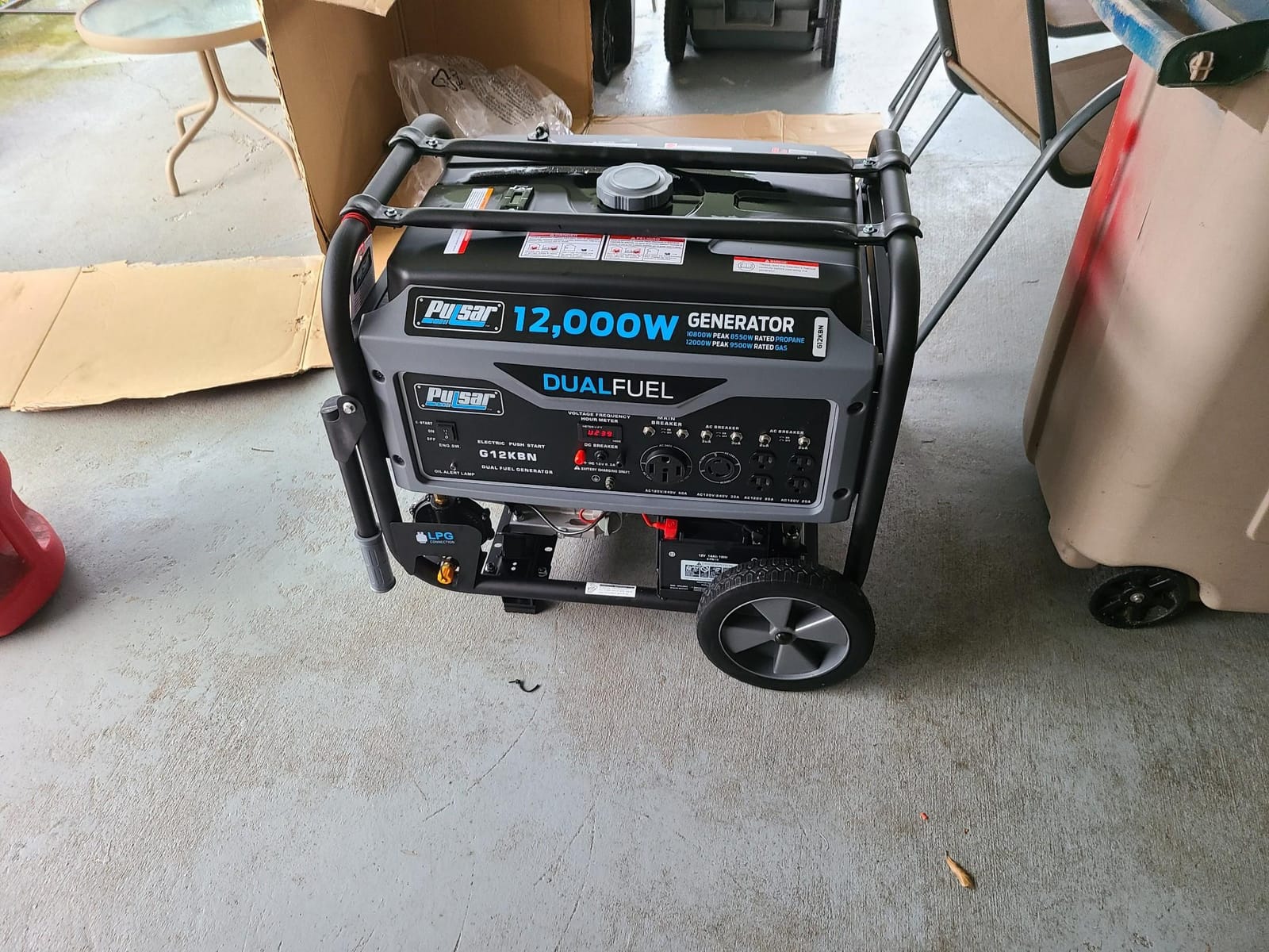 Pulsar G12KBN-SG Heavy Duty Portable Dual Fuel Generator - 9500 Rated Watts & 12000 Peak Watts - Gas & LPG - Electric Start - Transfer Switch & RV Ready - CARB Compliant customer photo 2