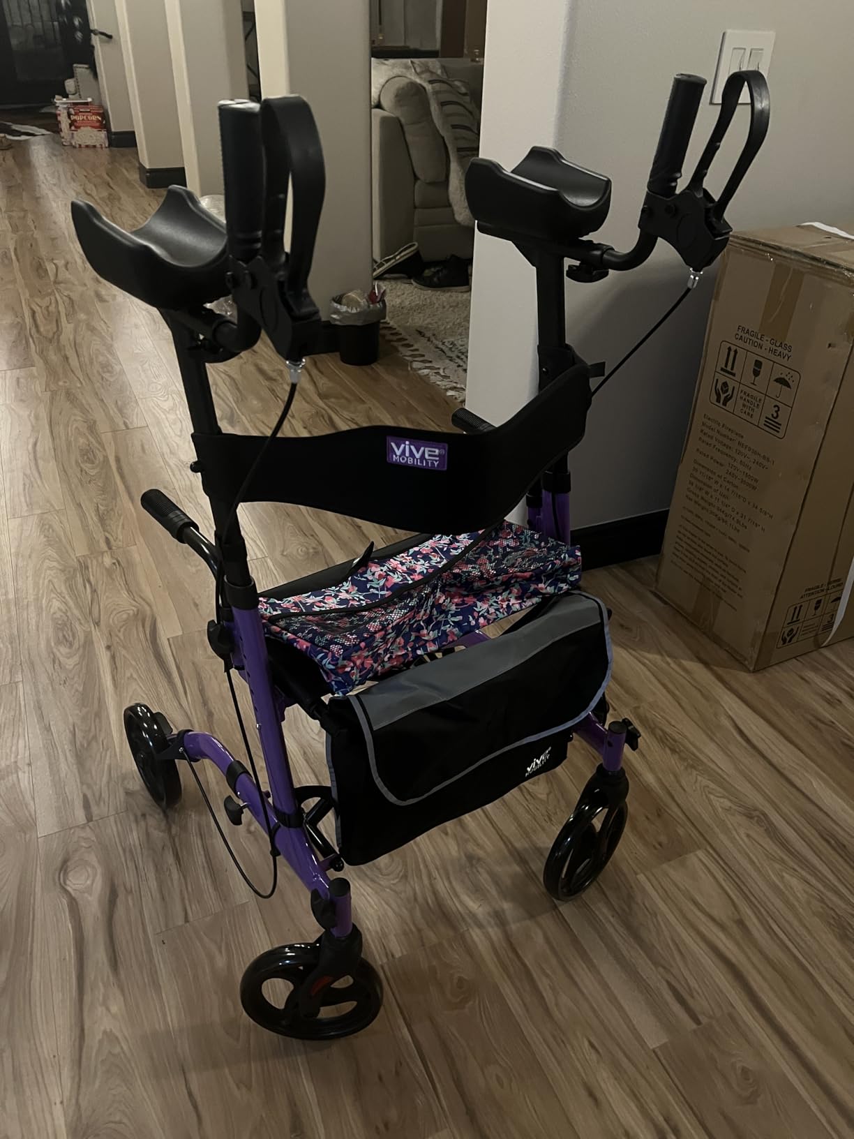 Vive Mobility Upright Walker with Seat - Stand Up Rollator customer photo 1
