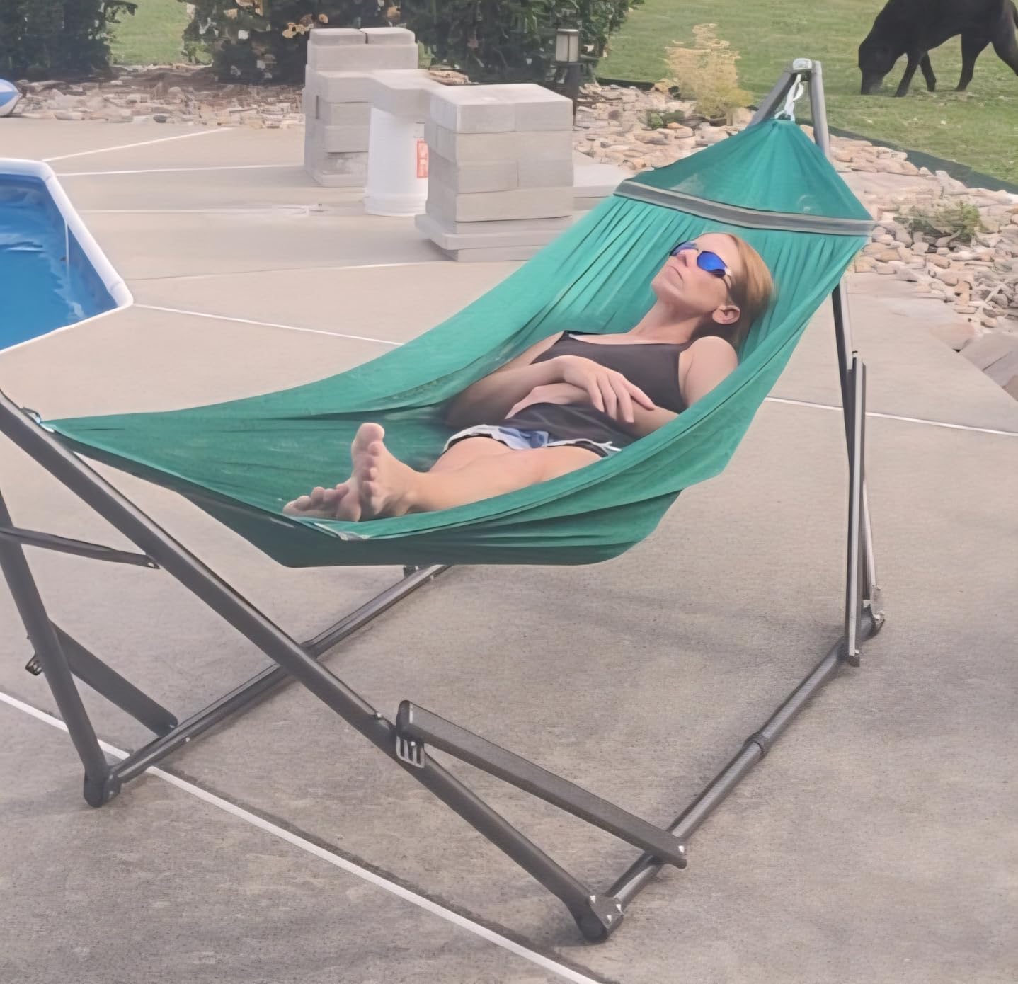Tranquillo 2-Person 600lbs Instant Hammock with Stand, Black customer photo 1