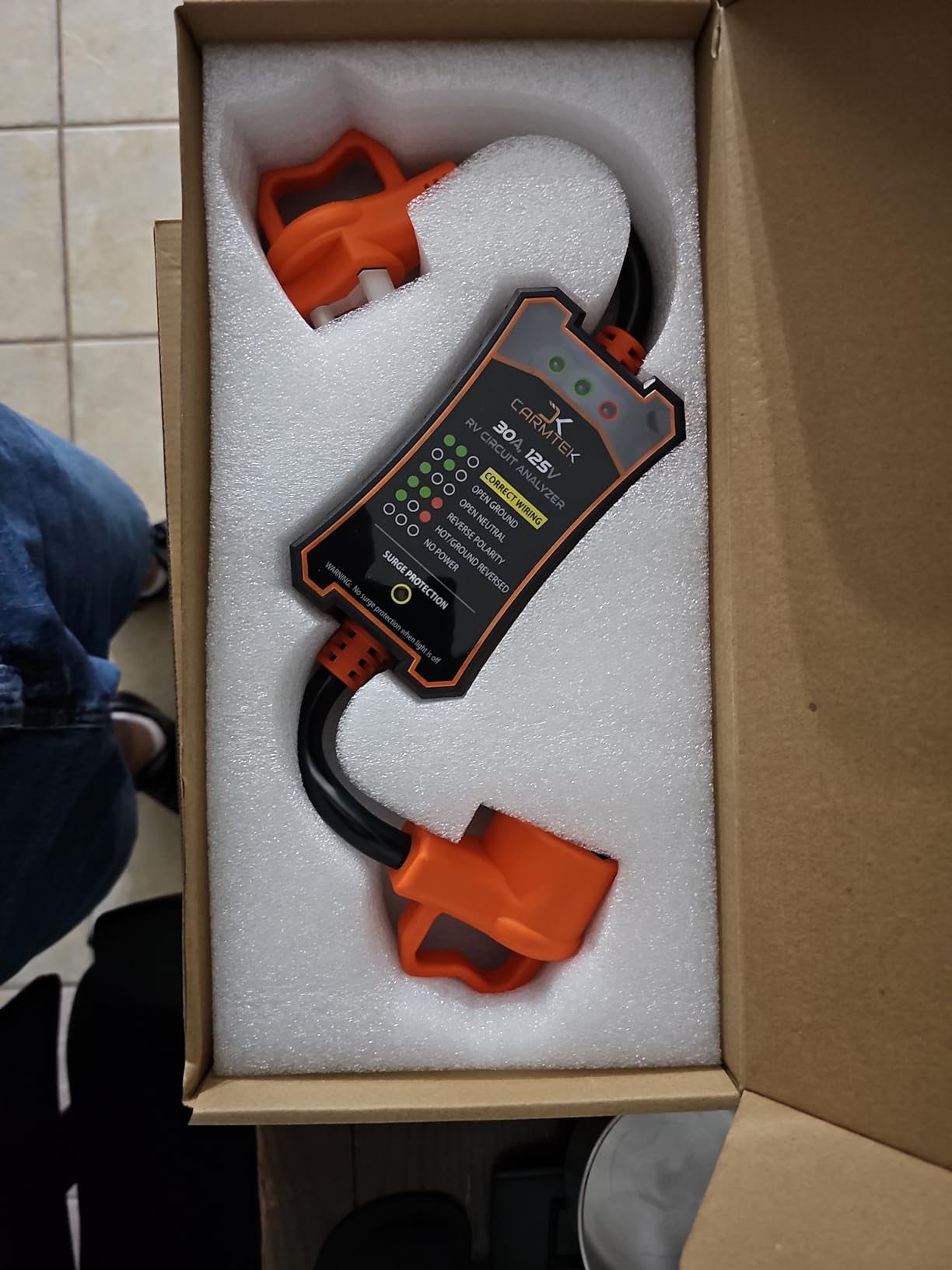 CARMTEK RV Surge Protector 30 Amp - RV Circuit Analyzer with Integrated Smart 30 Amp Surge Voltage Protection with Grip Handles customer photo 1