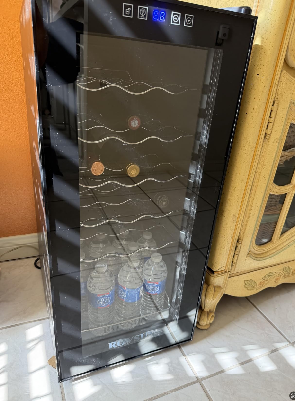 ROVSUN 18 Bottle Wine Fridge, Freestanding Compressor Wine Cooler Refrigerator, Beverage Wine Chiller with Digital Temperature Control & Double-layer Glass Door for Red White Wine, Champagne, Beer customer photo 1