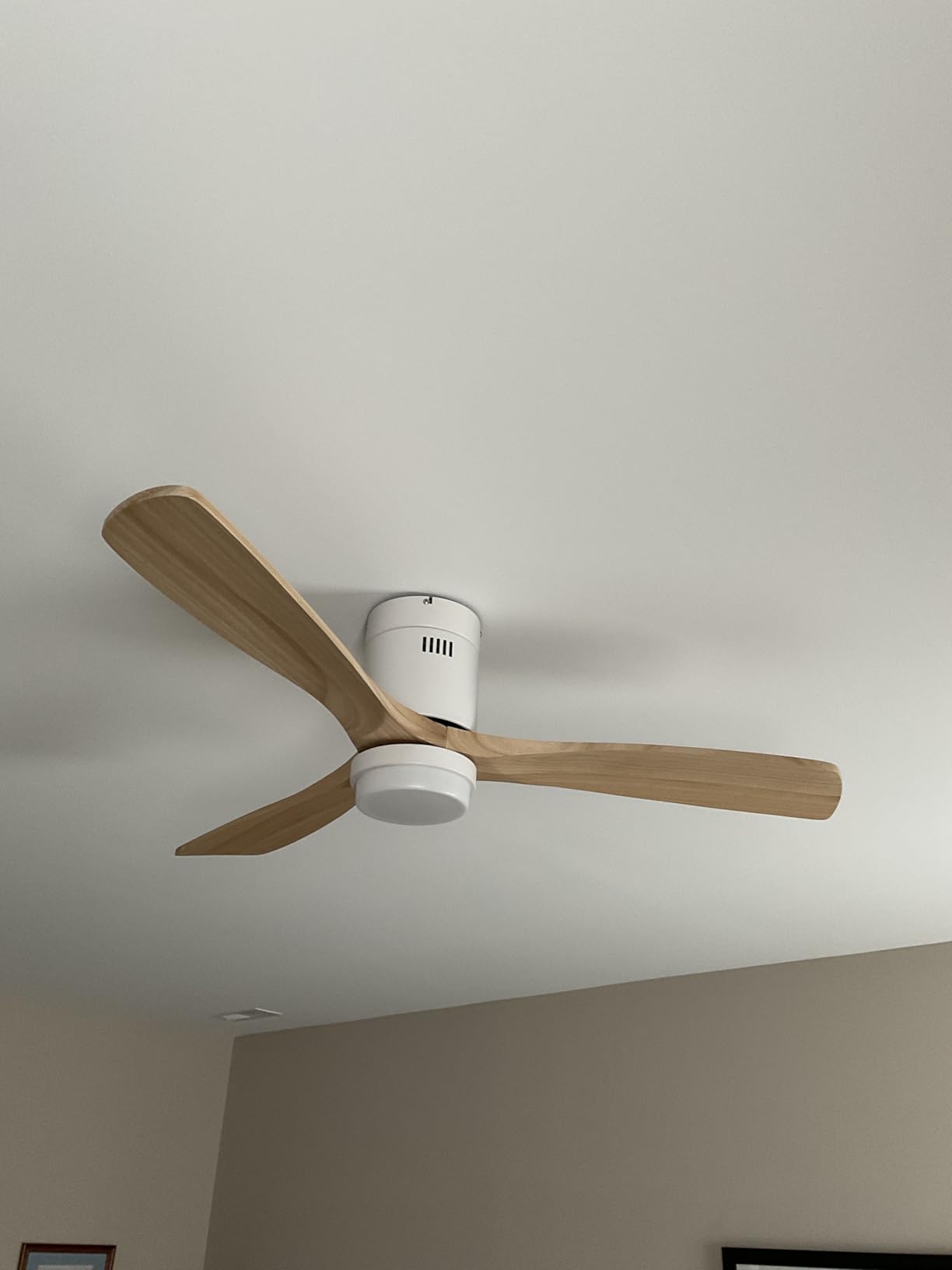 Sofucor 52 Inch Wood Ceiling Fan No Light, Flush Mount Low Profile, Brown customer photo 1