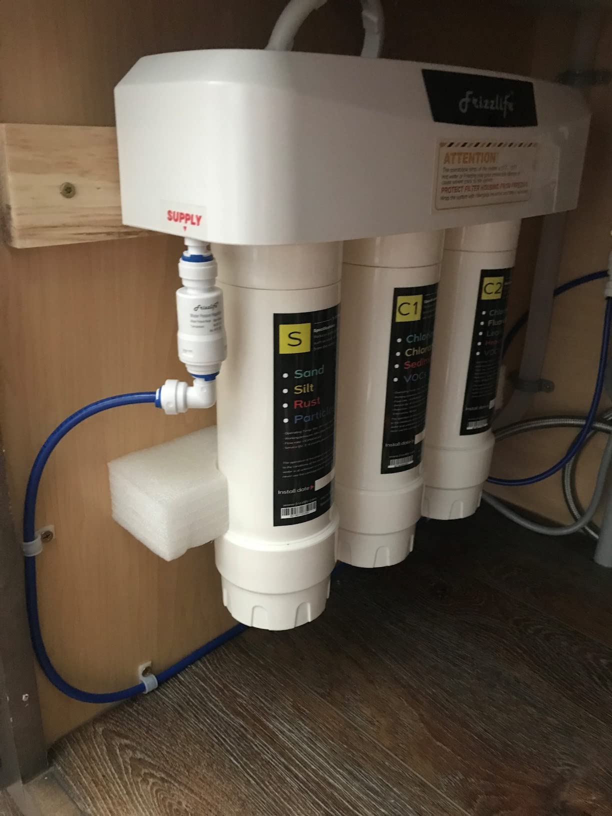 Frizzlife Under Sink Water Filter System, NSF/ANSI 53&42&372 Certified, 8 Layer 0.5 Micron Water Filtration Reduce Chloramine, PFOA/PFOS, Lead, Chlorine, Bad Taste & Odor, Under Counter, SK99-NEW customer photo 1