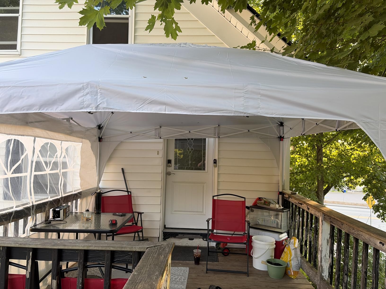 Yaheetech 10x10 Pop Up Canopy Tent for Outdoor Events, White customer photo 1