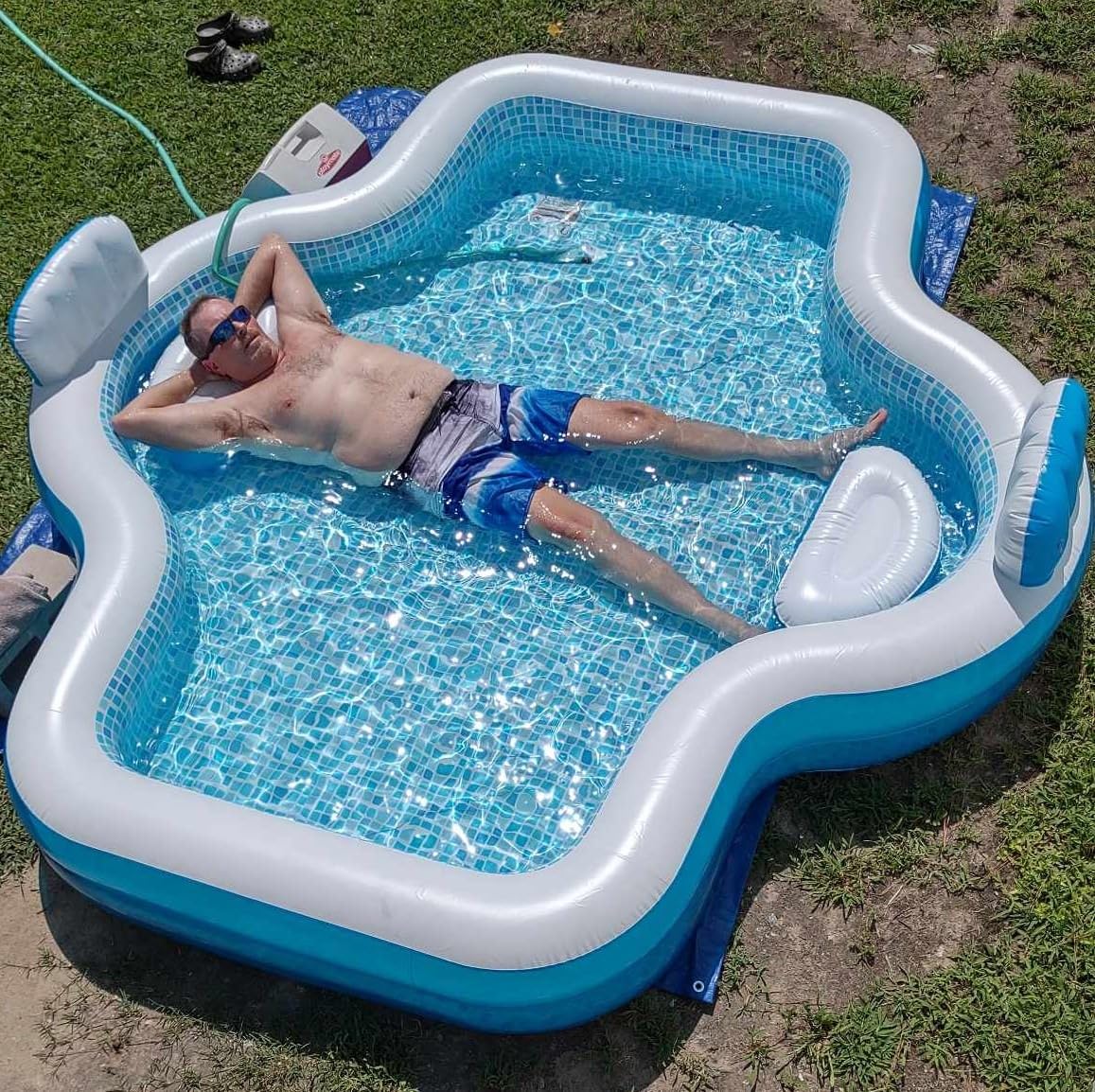 Members Mark Elegant Family Pool 10 Feet Long 2 Inflatable Seats with Backrests. New Version customer photo 2