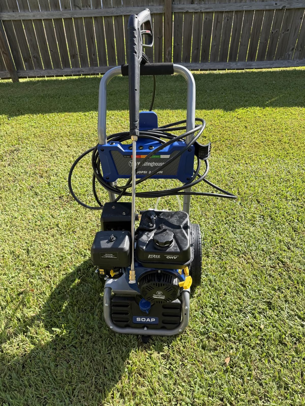 Westinghouse WPX3400 Gas Pressure Washer, 3400 PSI and 2.6 GPM, Onboard Soap Tank, Spray Gun and Wand, 5 Nozzle Set, for Cars/Fences/Driveways/Homes/Patios/Furniture customer photo 1