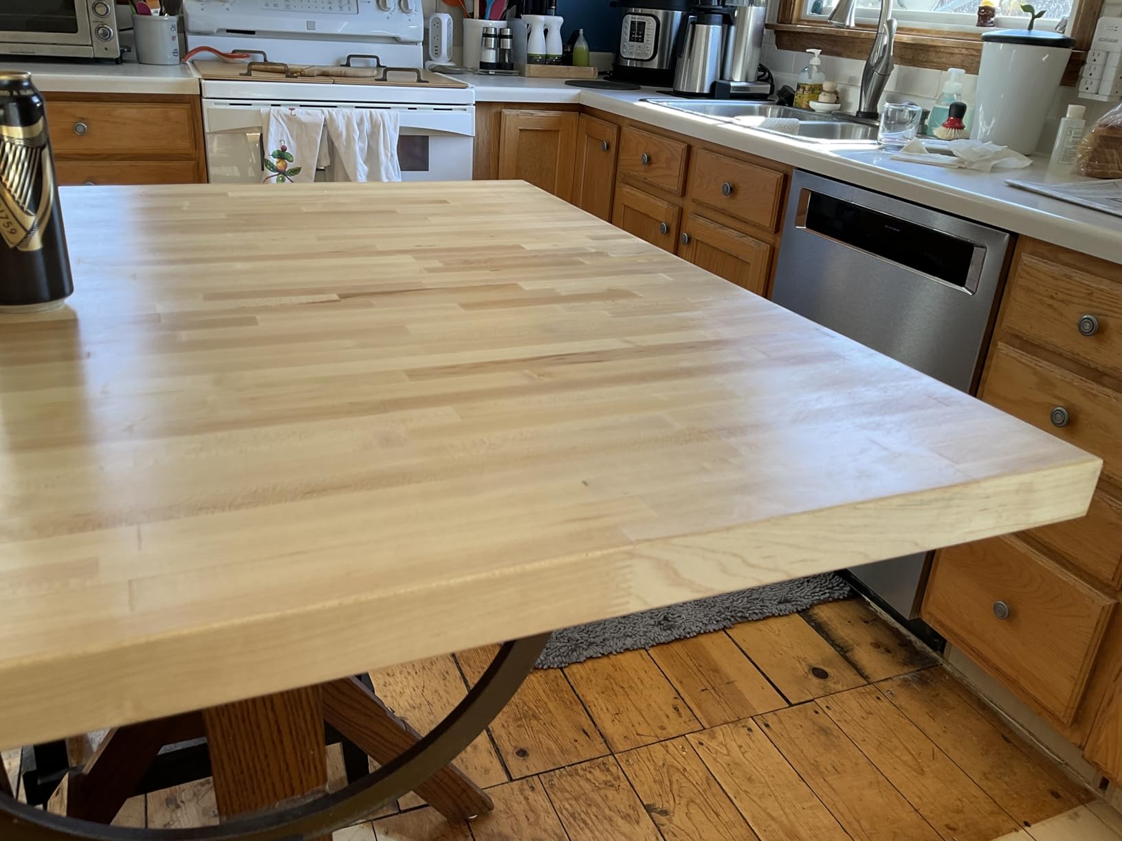 CONSDAN Butcher Block Countertop, 48 x 25 Inches, USA Grown Solid Hard Maple Hardwood, for Kitchen Island, Laundry Room, RV, Camper, Office Desk, Bar Table, Prefinished with Food-Safe Oil, 1.5