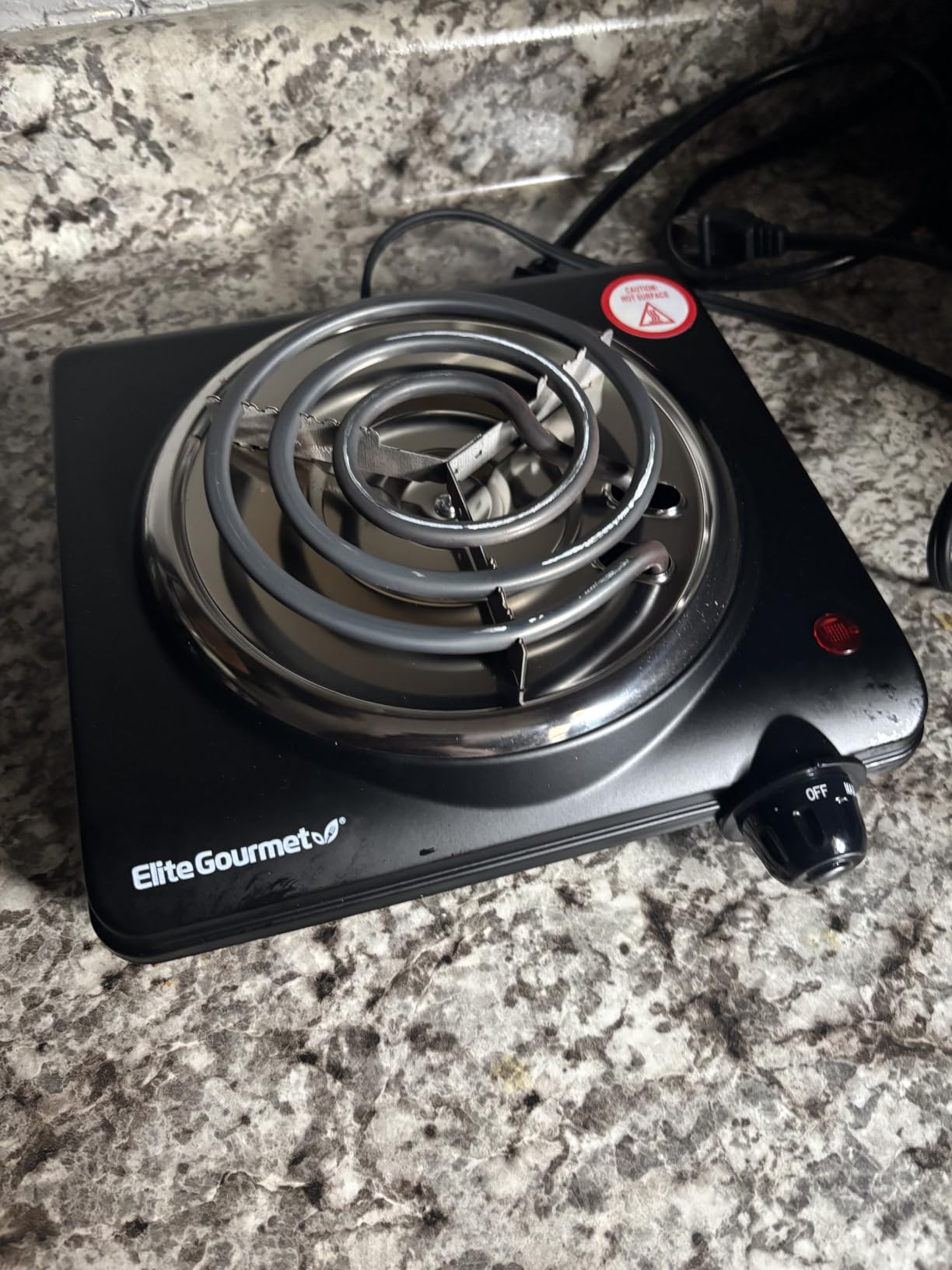 Elite Gourmet Electric Burner, 1000W Cast Iron Hot Plate, 7 Heat Settings customer photo 2