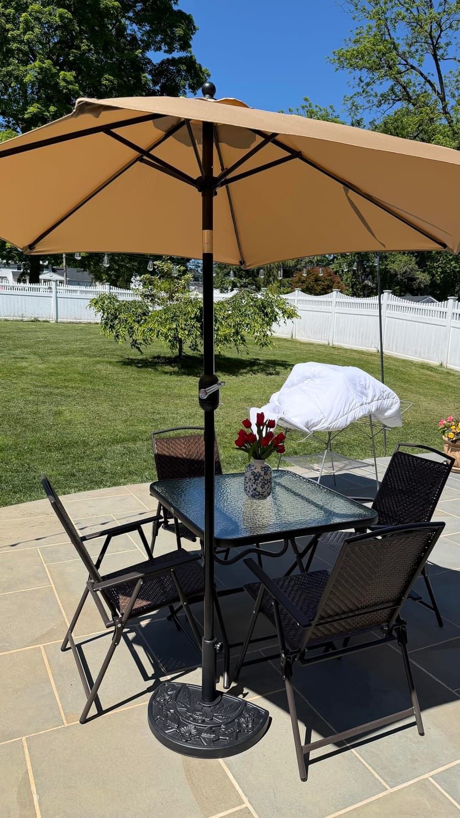 Sunnyglade 7.5' Patio Umbrella Outdoor Table Umbrella Tilt Crank Teal Blue customer photo 1