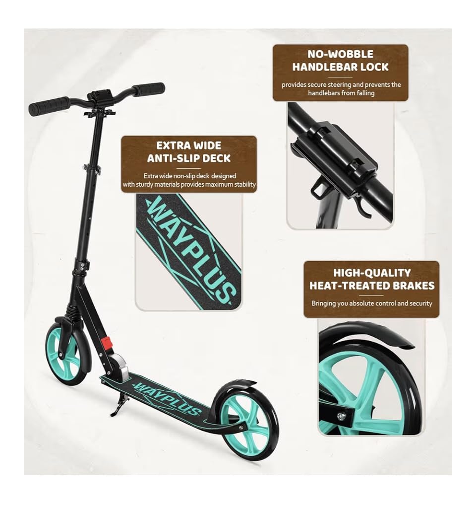 WAYPLUS Kick Scooter for Ages 6+,Kid,Teens & Adults.8 Big Wheels,240lb customer photo 1