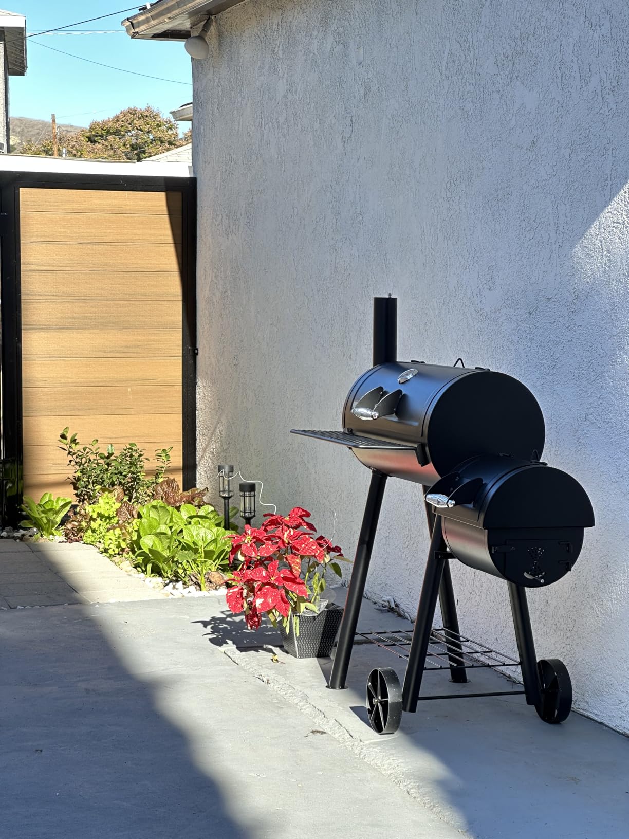 MFSTUDIO Barrel Charcoal Grill w/Offset Smoker w/ 512 SQ.IN. Cooking Area customer photo 2