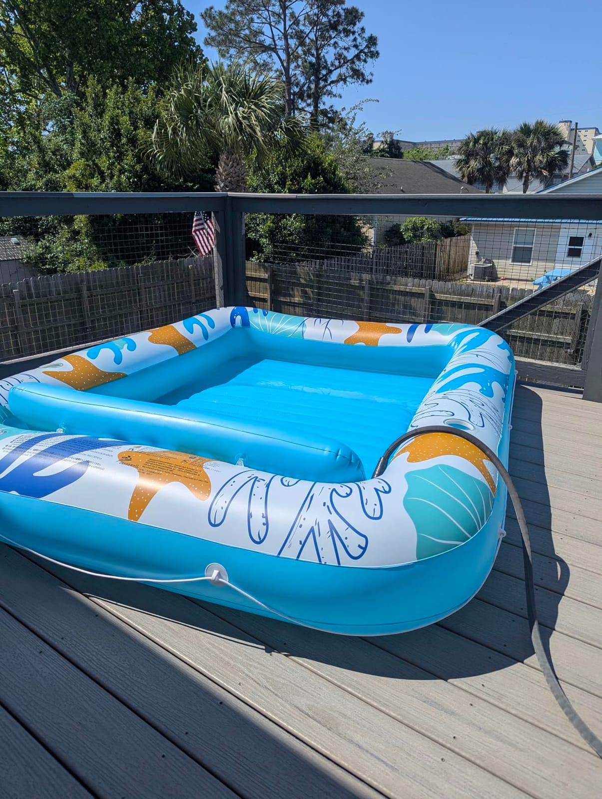 Inflatable Tanning Pool Lounger Float - Jasonwell 4 in 1 Sun Tan Tub Sunbathing Pool Lounge Raft Floatie Toys Water Filled Tanning Bed Mat Pad for Adult Blow Up Kiddie Pool Kids Ball Pit Pool (L) customer photo 1