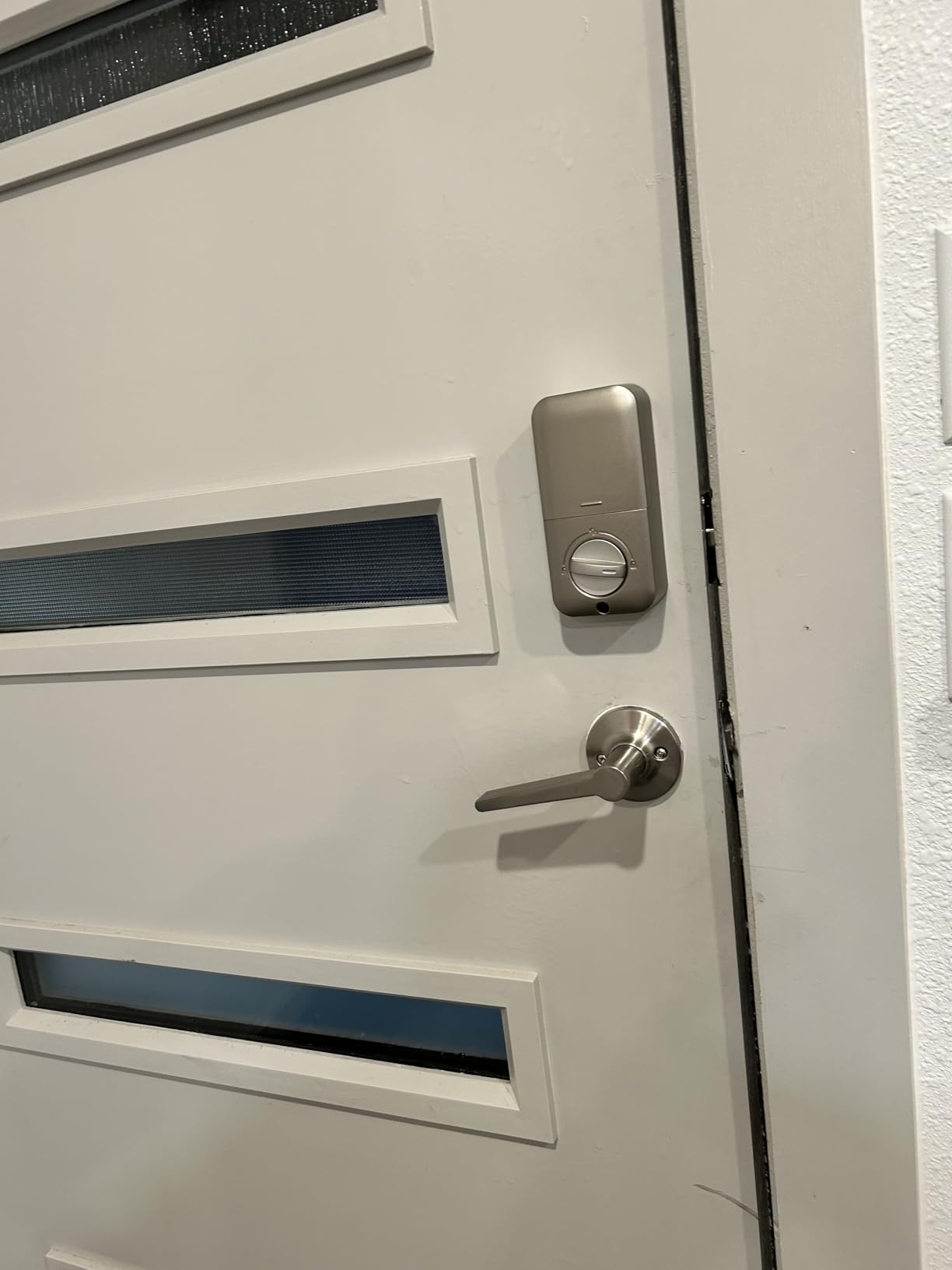 TEEHO TE002 Fingerprint Deadbolt with Keypad for Front Door, Satin Nickel customer photo 2