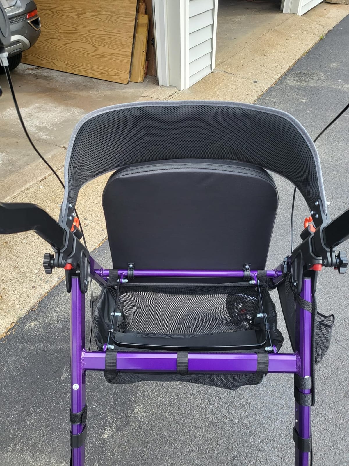 BlessReach Heavy Duty Upright Rollator Walker for Seniors with Seat, Blue customer photo 1