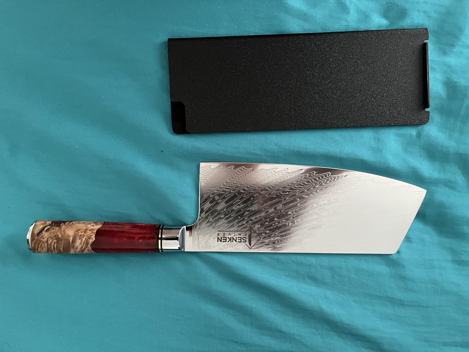 SENKEN 7-Piece Damascus Kitchen Knife Set - Tsunami Collection - 67-Layer Japanese VG10 Steel - Chef's Knife, Cleaver, Santoku, Bread, Boning, & More customer photo 2