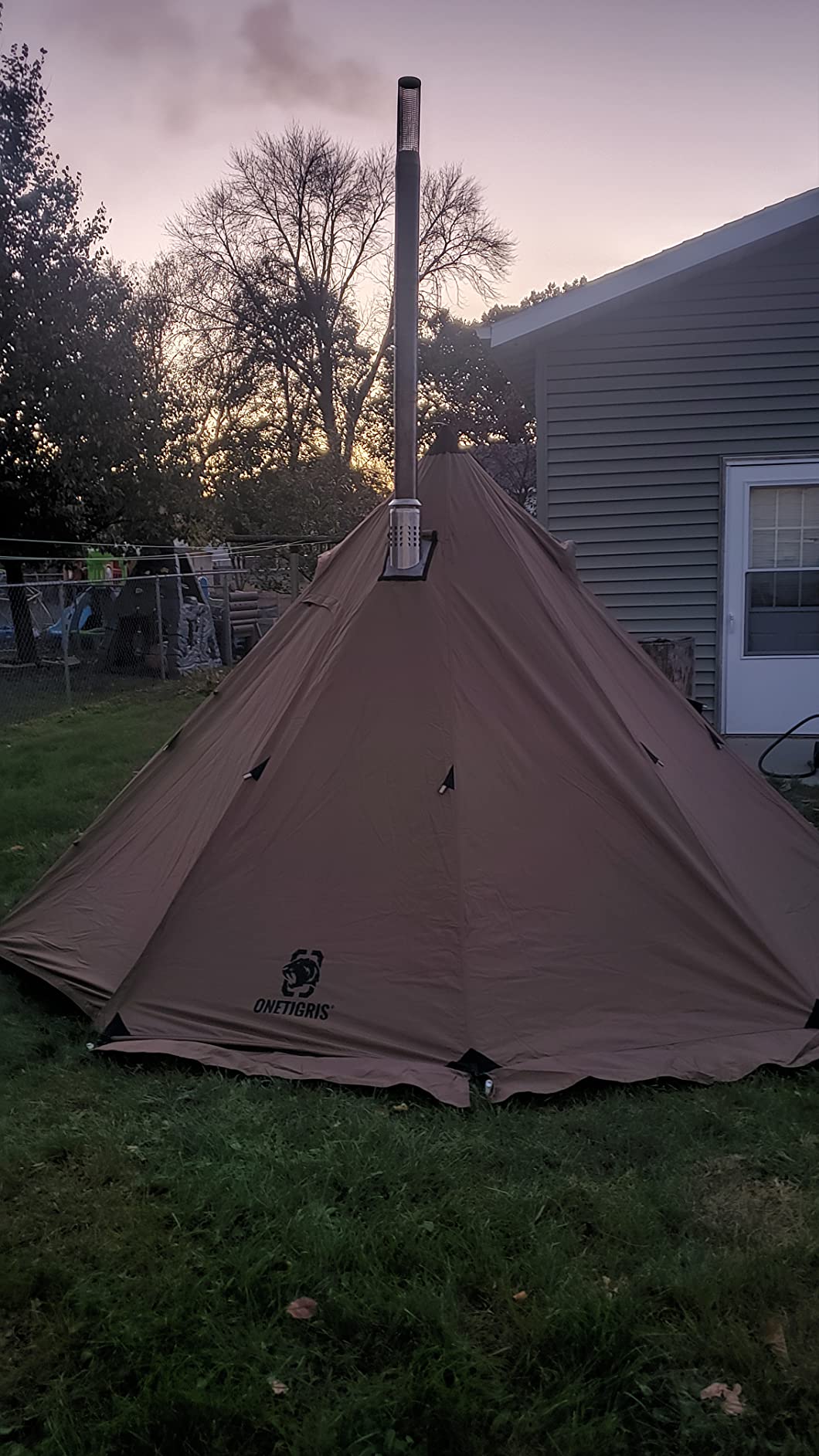 OneTigris Northgaze Canvas Hot Tent with Stove Jack, Windproof, Fire Retardant, Durable 4 Season Camping Pyramid Teepee Tent for 2~4 Person customer photo 1