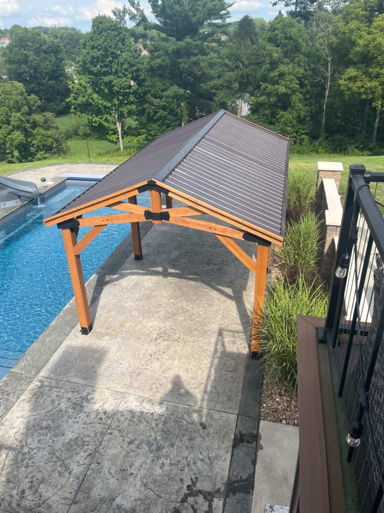 Backyard Discovery Norwood 14x12 All Cedar Wood Gazebo,Thermal Insulated Steel Roof, Durable, Supports Snow Loads and Wind Speed, Rot Resistant, Backyard, Deck, Garden, Patio customer photo 2