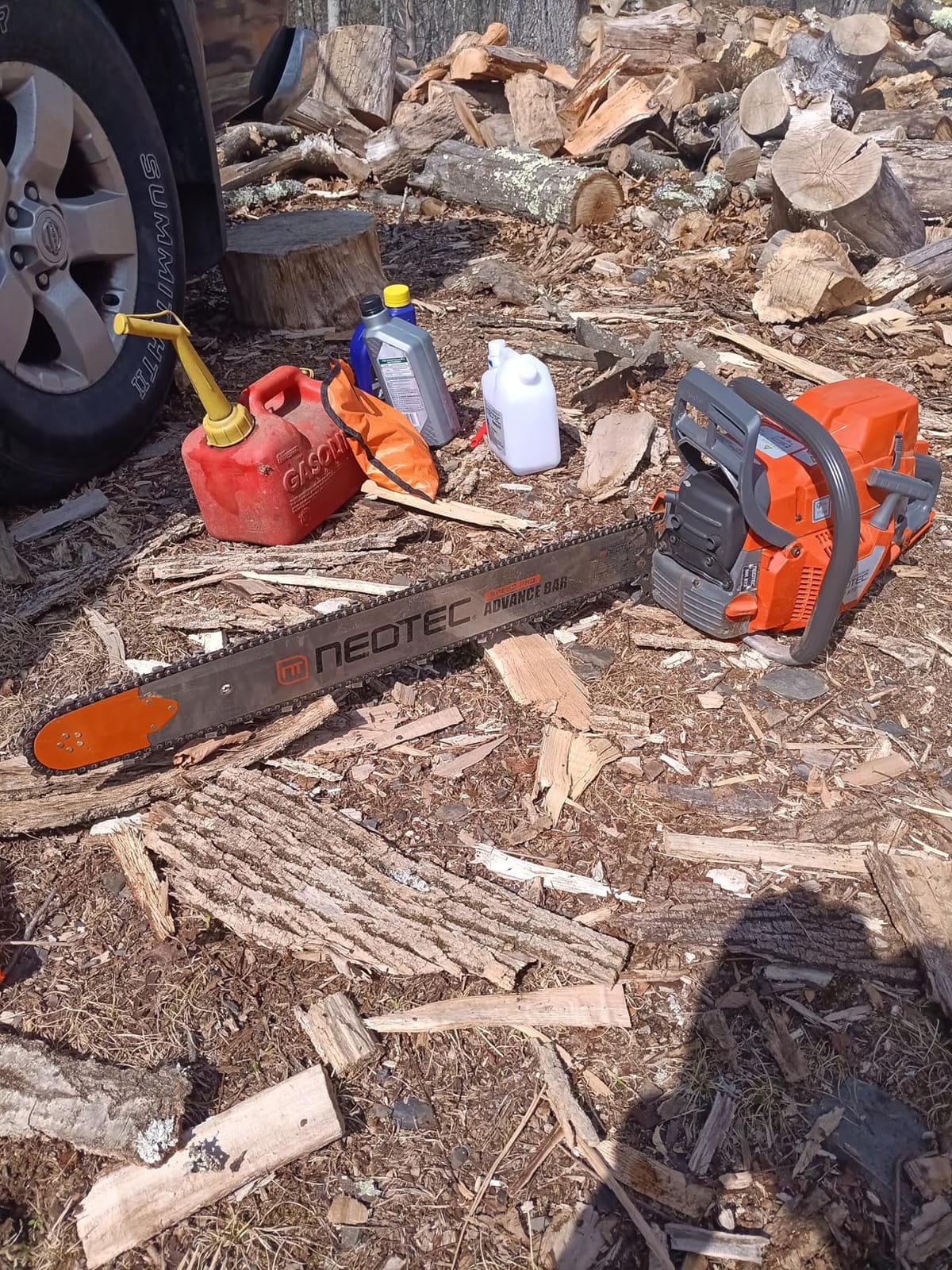 NEO-TEC NH872 24 Inch Gas Powered Chainsaw 71cc Gasoline Chain Saw Power Head 5.3HP Professional Chain Saw Gas All Parts Compatible with Husqvarna 372XP Motosierra De Gasolina for Heavy-duty Forestry customer photo 1