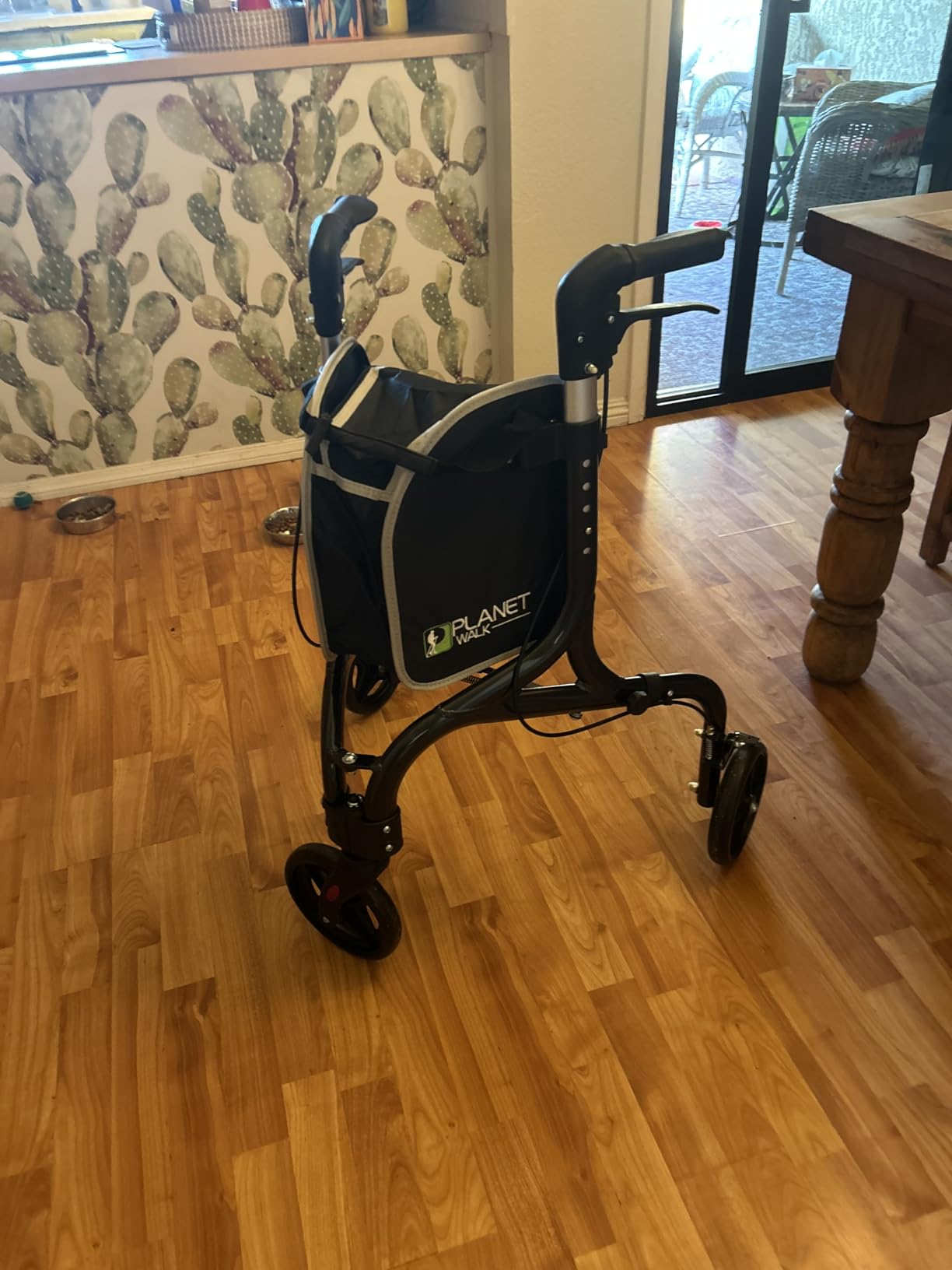 PLANETWALK Premium 3 Wheel Rollator Walker for Seniors – Ultra Lightweight Foldable Aluminum Mobility Aid with Height Adjustable Handle and 7.5 Inch Wheels, Brilliant Blue customer photo 2