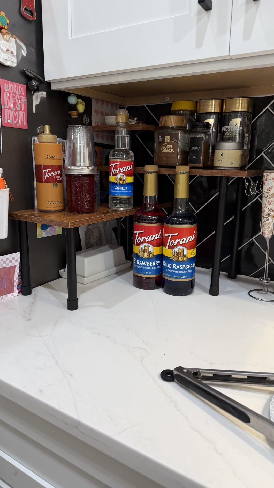 JayRex Kitchen Countertop Organizer 3-Tier Corner Shelf, Rustic Brown customer photo 1