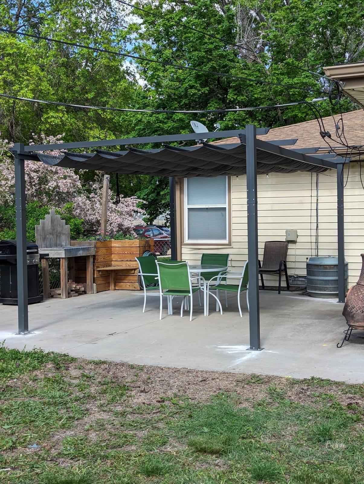 PURPLE LEAF Outdoor Pergola 12' X 16' Retractable Canopy Aluminum, Gray customer photo 2