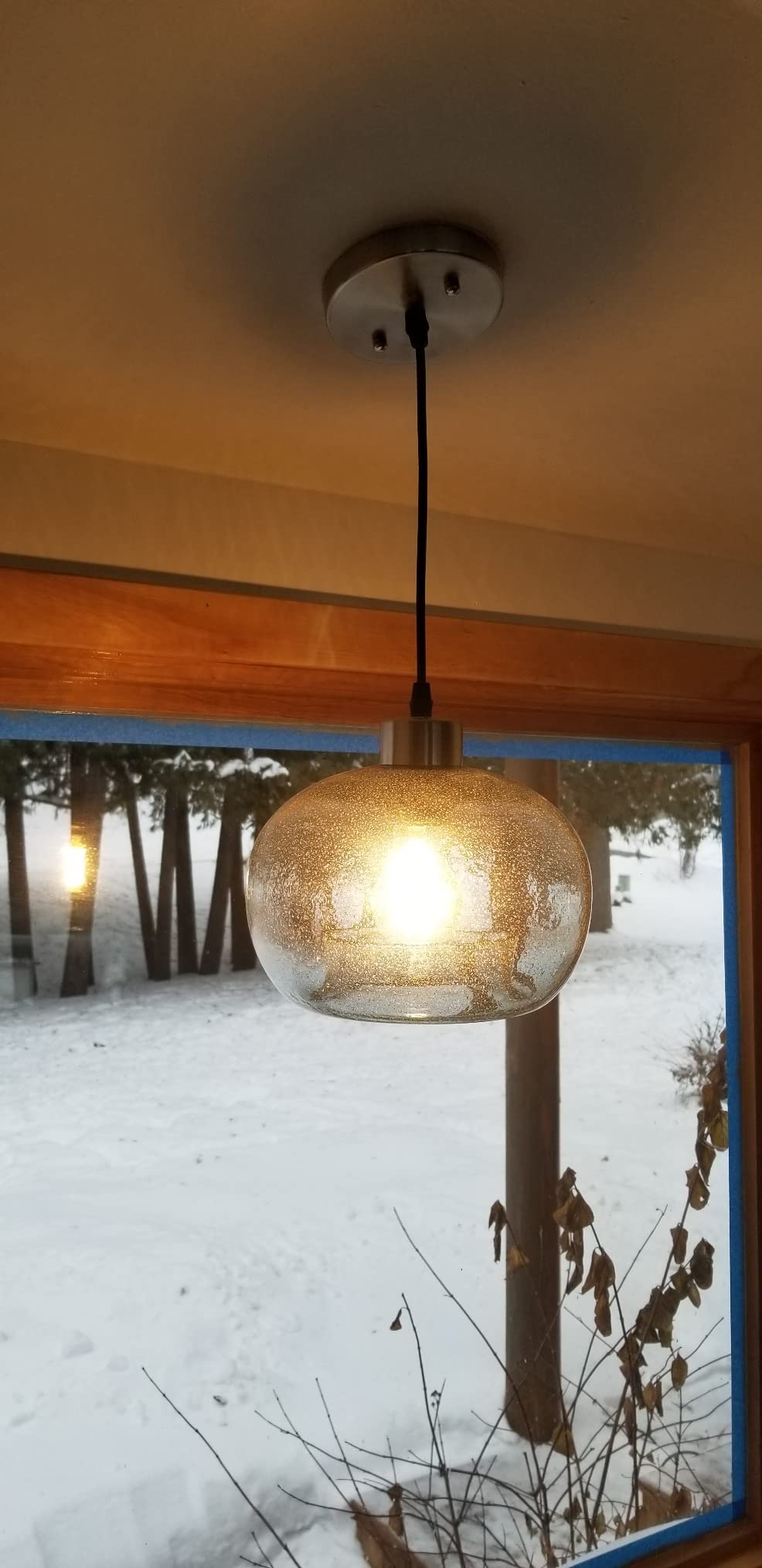 CASAMOTION Glass Pendant Lights, Marble Clear, 2 Pack customer photo 2