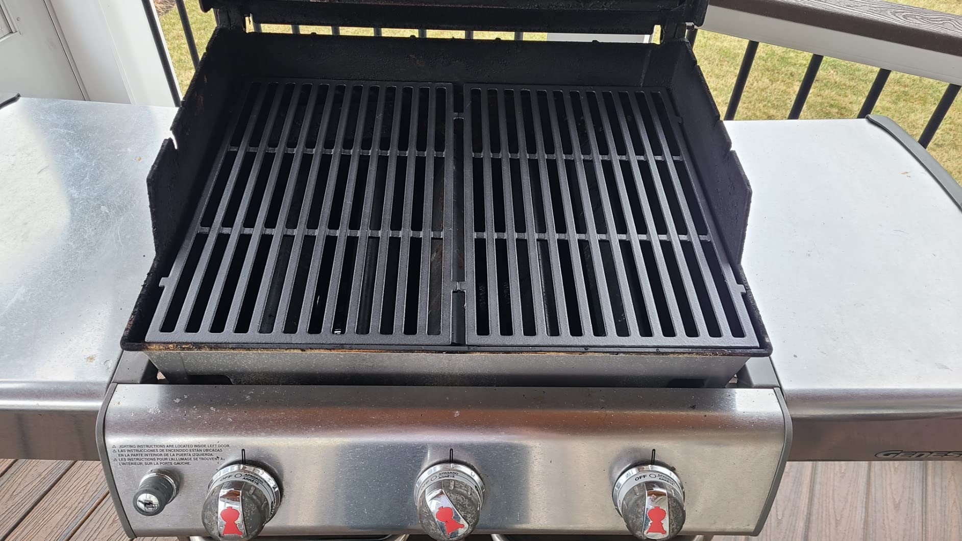 Leship 15 inch Grates for Weber 7522 Spirit E/S 200 E/S210 Spirit 500 Genesis Silver A, Cast Iron Cooking Grid for 7523 7521 65904 65905 (15 x 11 1/4) 2PCS customer photo 1