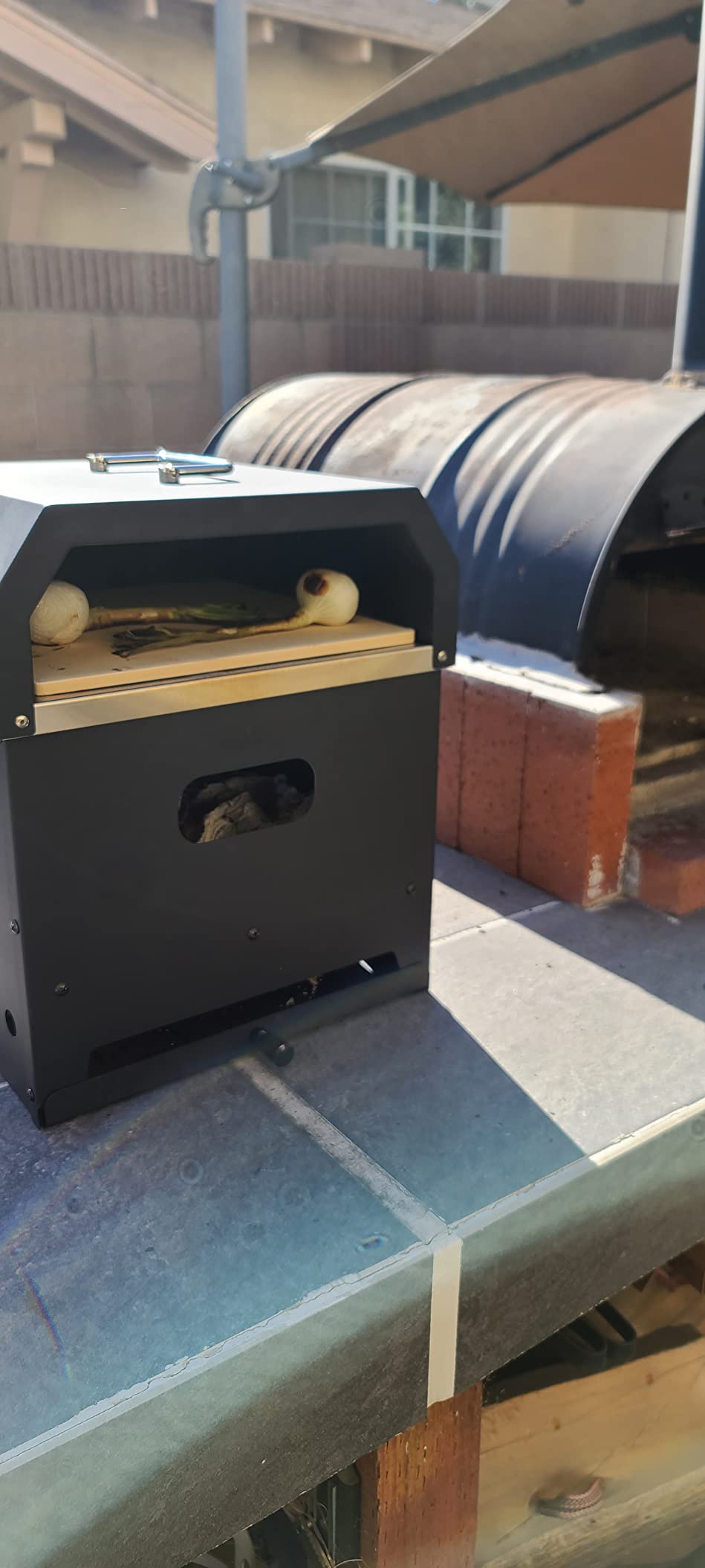 Giantex 4-in-1 Outdoor Pizza Oven Wood Fired, 2-Layer Pizza Maker Grill with Stone, Peel, Waterproof Cover, Cooking Grids, Detachable Grill Oven & Fire Pit for Outside Backyard BBQ customer photo 2