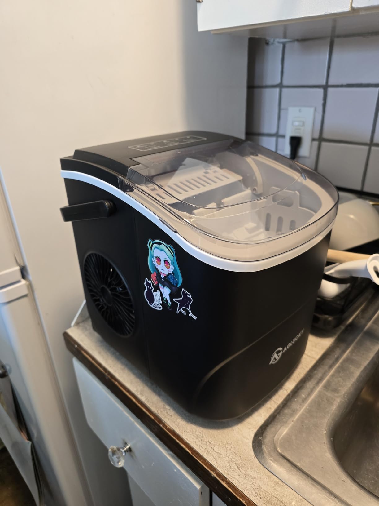 Crzoe Countertop Ice Maker,26Lbs/24H, 2 Sizes of Ice, Self-Cleaning,Grey customer photo 2