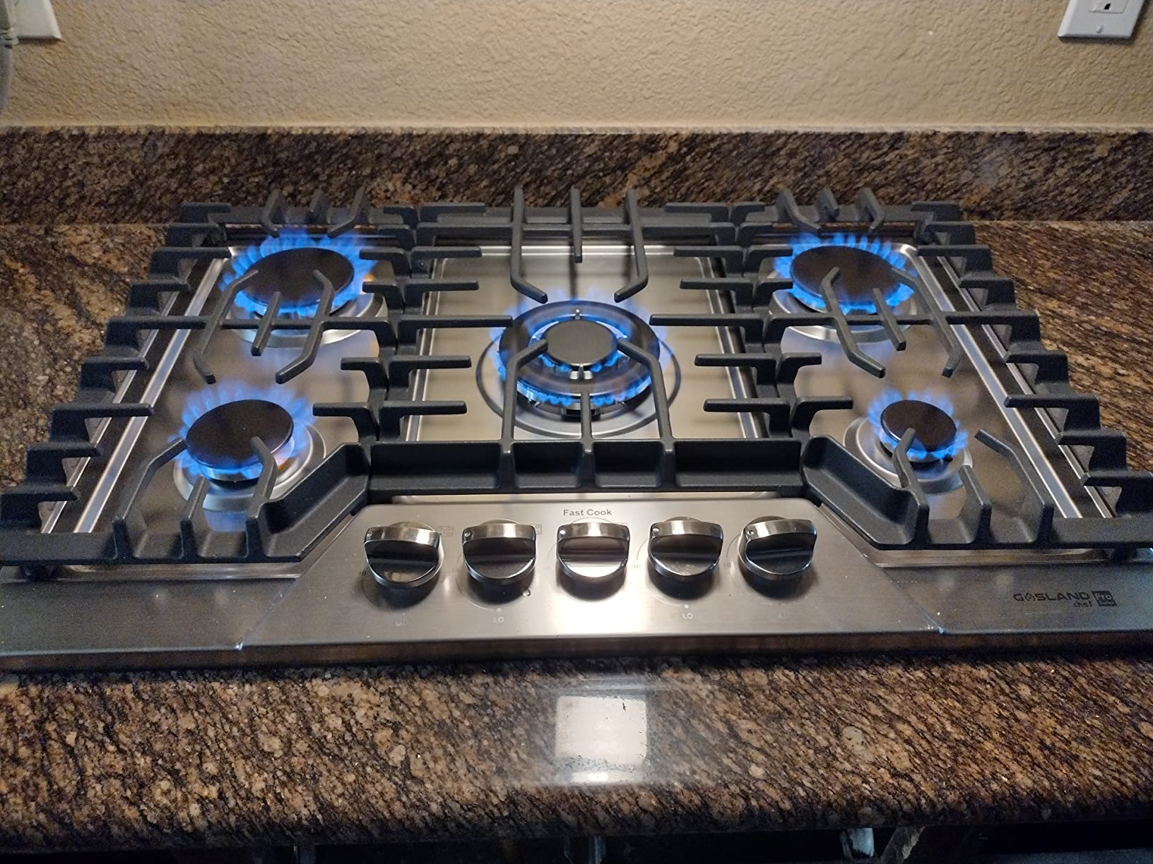 GASLAND 36 Inch Gas Cooktop, PRO GH3365SF 5 Burner Gas Stovetop with Reversible Cast Iron Grill/Griddle, Plug-in, NG/LPG Convertible Cooktops, Stainless Steel customer photo 1
