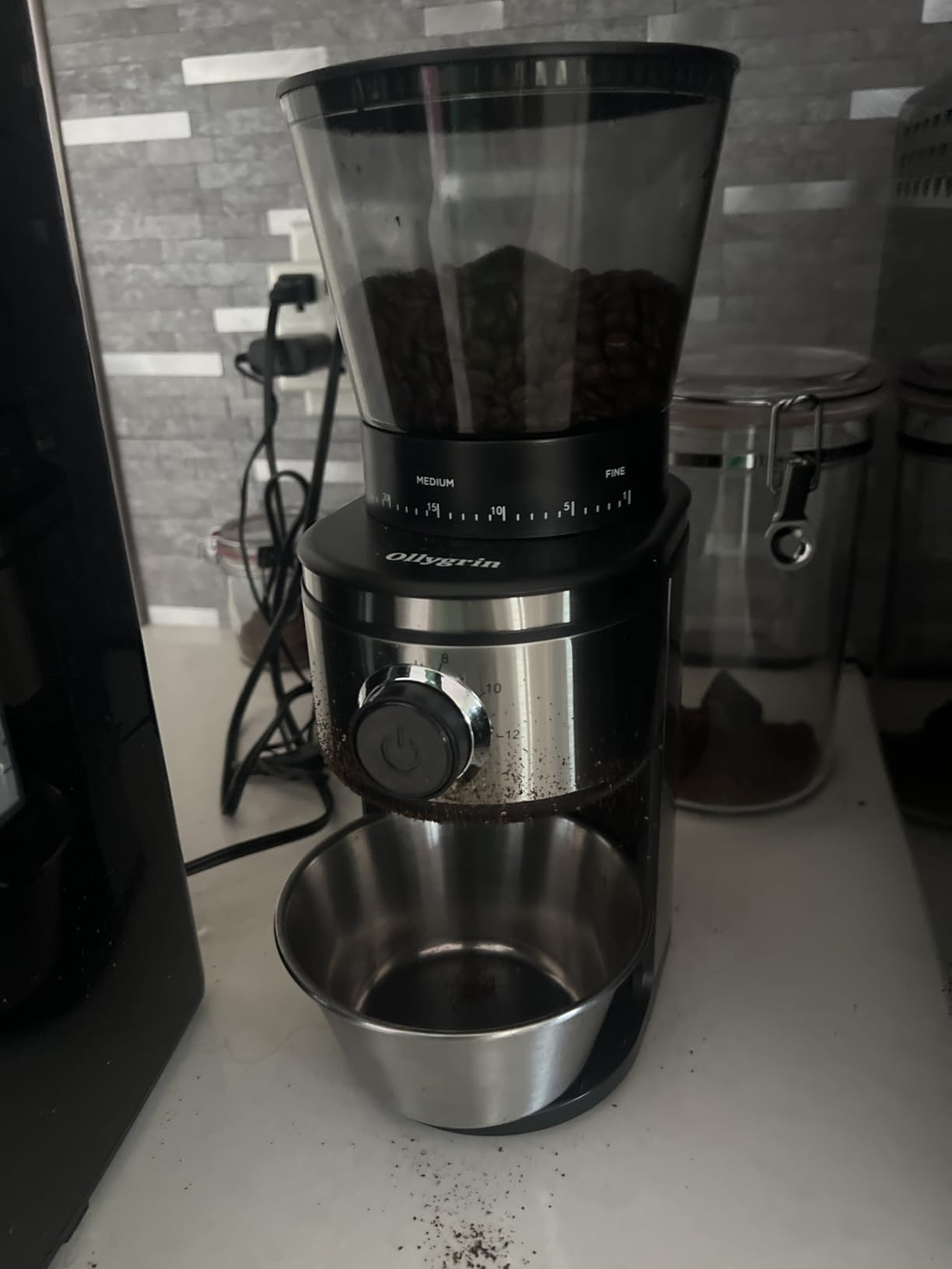 Ollygrin Burr Coffee Grinder, Electric Conical Coffee Bean Grinder With 30 Adjustable Grind Settings For 2-12 Cups, Sliver & Black customer photo 2
